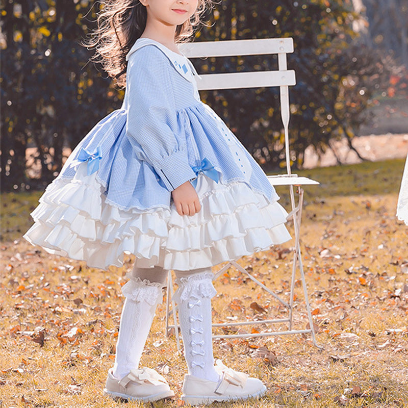 Lolita Baby Girl Princess Puffy Dress with Lattice Design - Perfect for Birthday Parties, Photo Shoots & Special Occasions