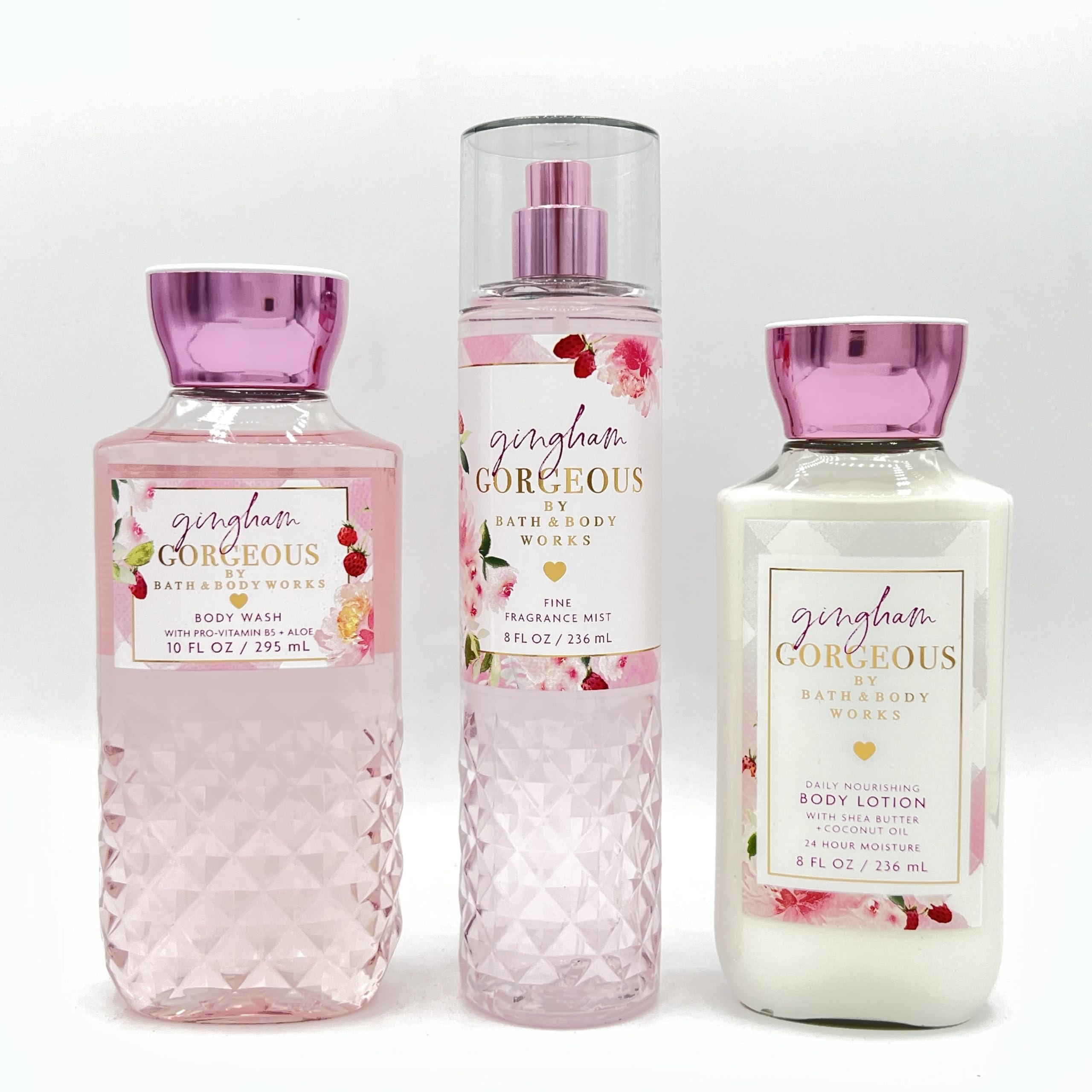Gingham Gorgeous 3-Piece Bath & Body Set - Moisturizing Body Lotion, Refreshing Shower Gel & Long-Lasting Fragrance Mist | Perfect for Self-Care, Gifts & Spa Days