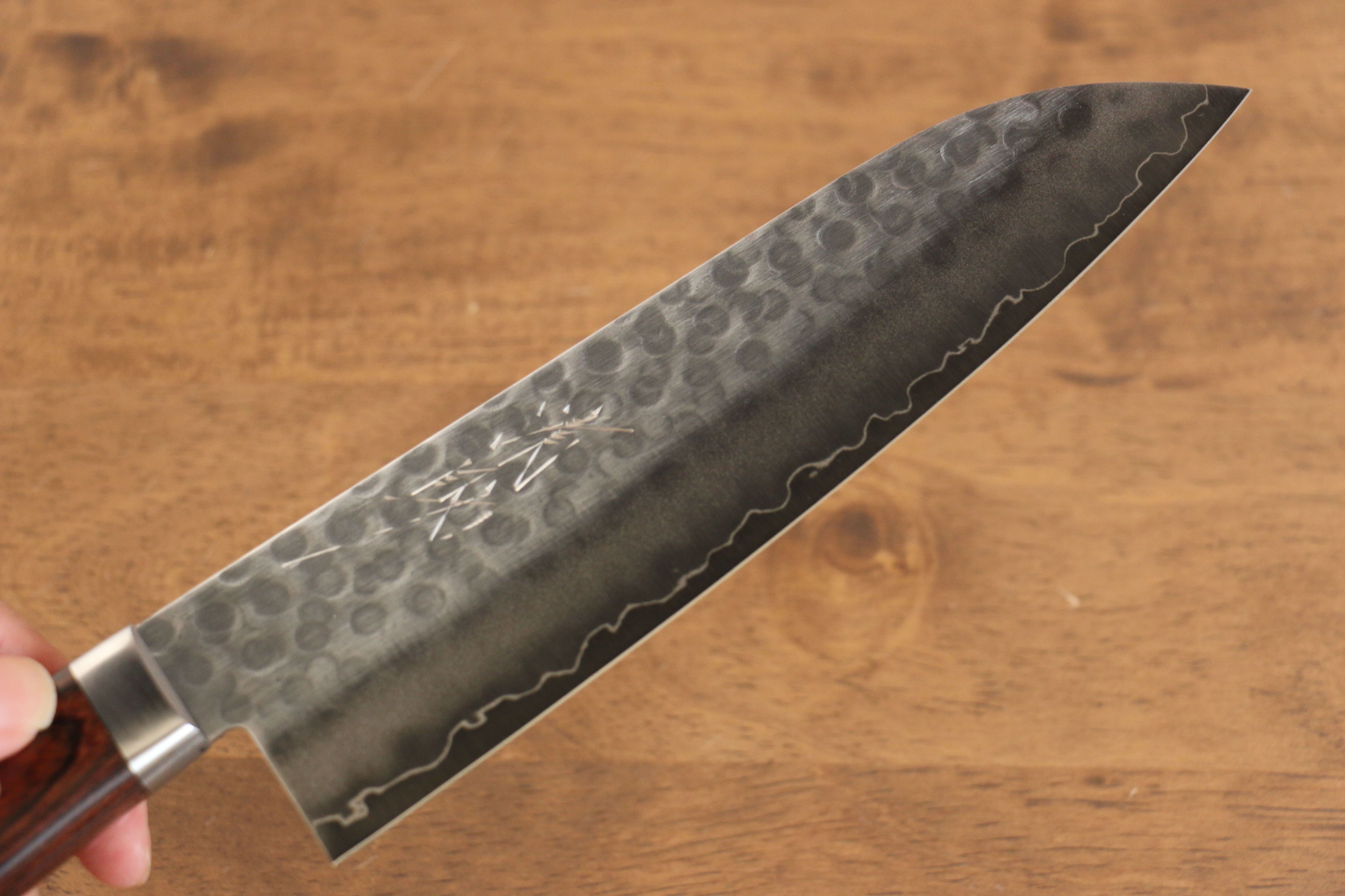 Premium Seisuke Swedish Steel Santoku Knife with Mahogany Handle & White Towel Gift Set - Perfect for Home Chefs, Cooking Enthusiasts & Kitchen Gifts