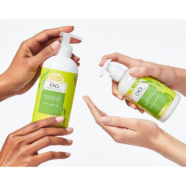 CND Scentsations Citrus & Green Tea Hand Wash Lotion Duo Set - Refreshing & Moisturizing Hand Soap for Bathroom, Kitchen & Office Use