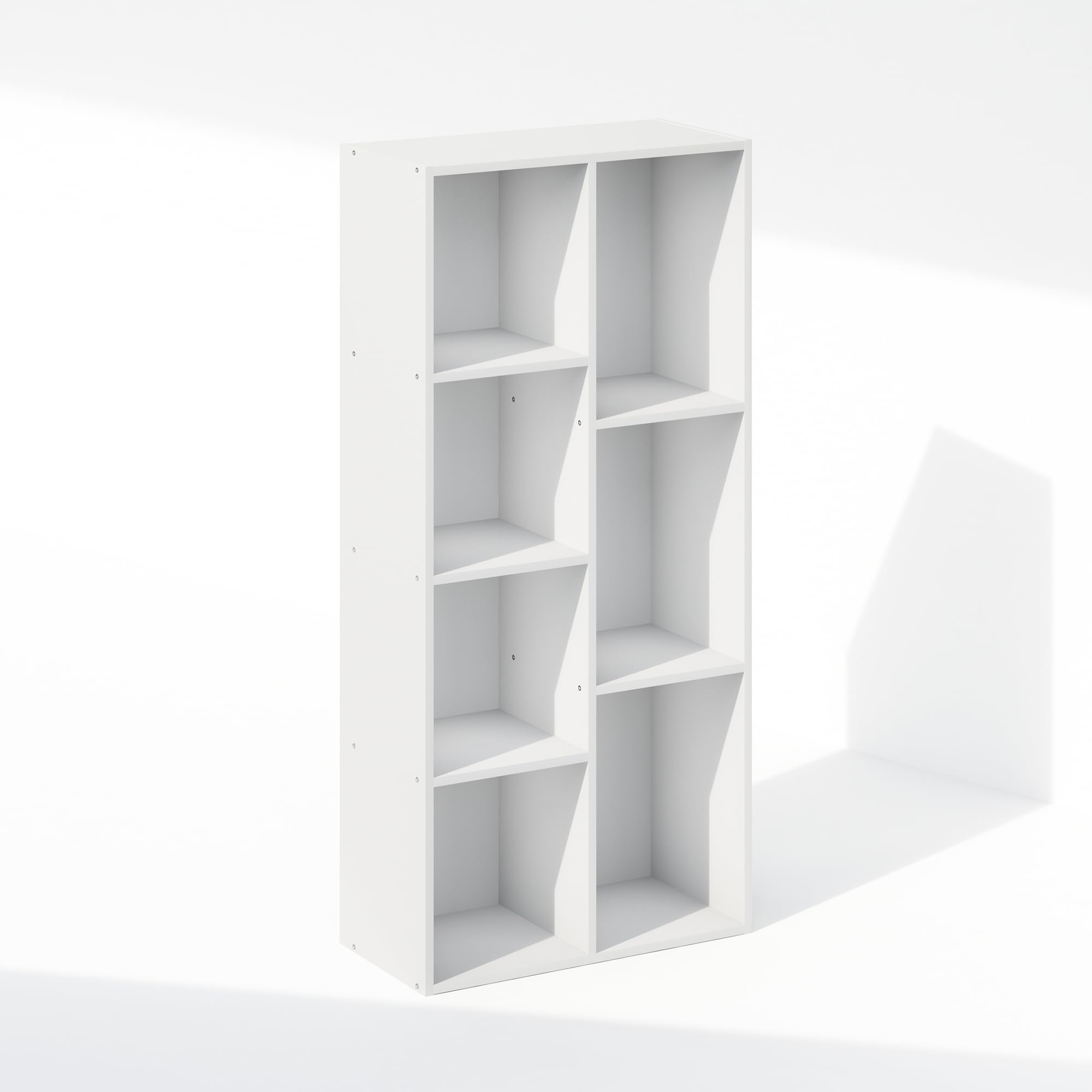 Furinno Reed 7-Cube Open Shelf Organizer - White Storage Unit for Closet, Bedroom & Office - Perfect for Clothes, Shoes, Toys & Home Organization