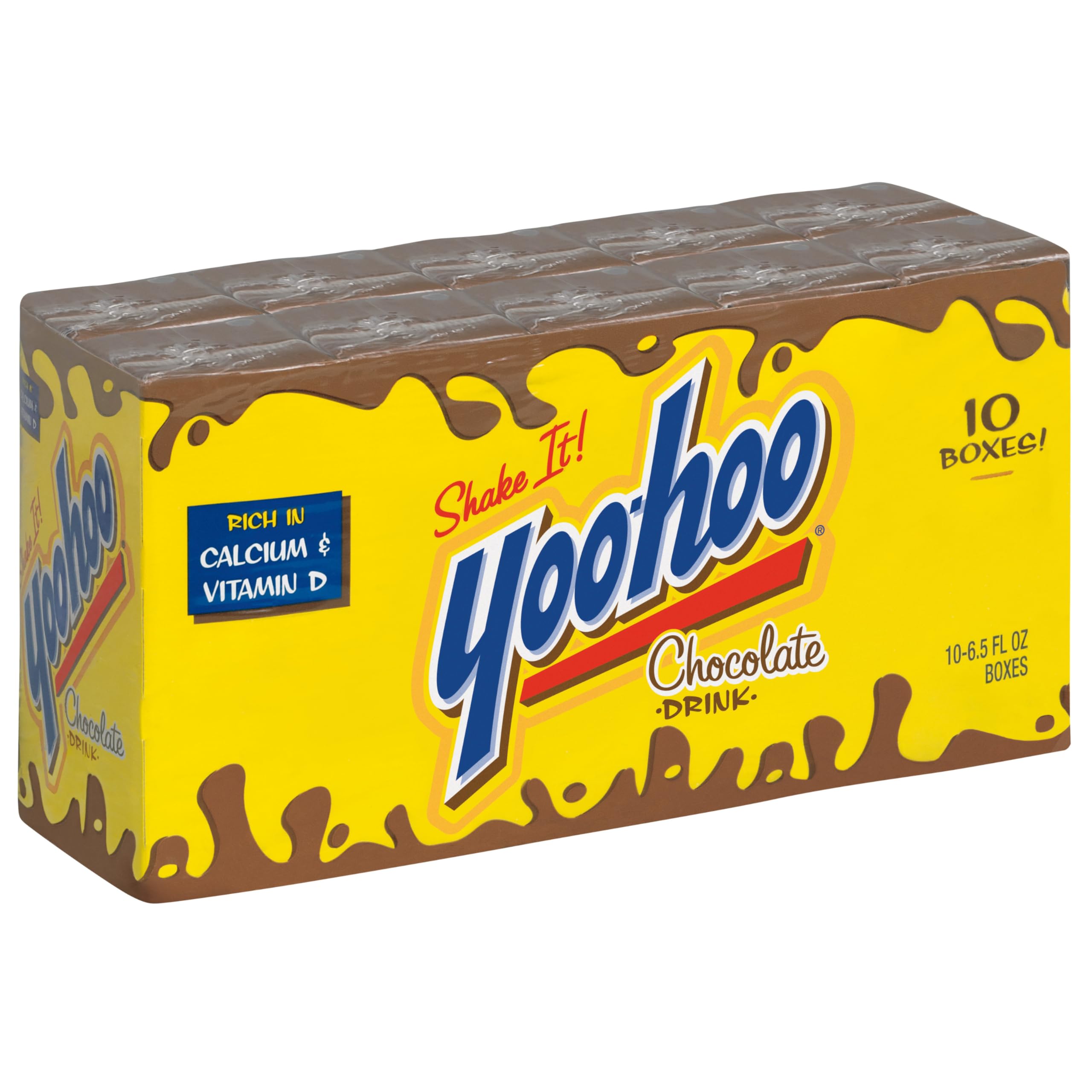 Yoo-Hoo Chocolate Flavored Drink Boxes - 6.5 fl oz (10 Count, Pack of 4) | Shelf-Stable Milk Alternative for Kids Lunches, School Snacks & On-the-Go Refreshment