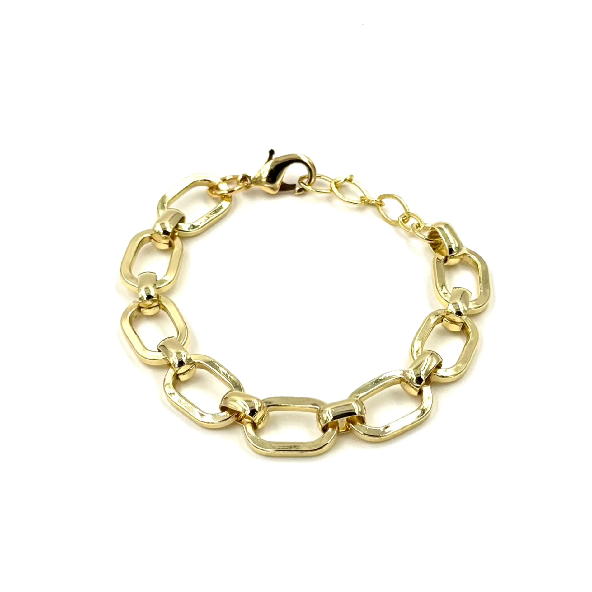 Ashley Gold Stainless Steel Paperclip Link Bracelet for Women - 18K Gold Plated Fashion Jewelry - Perfect for Office, Party & Everyday Wear