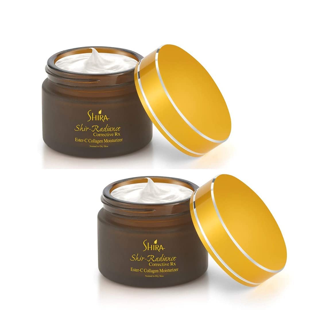 Shir-Radiance Corrective Rx Ester-C Collagen Moisturizer with Vitamin C - UVA/UVB Protection for Fine Lines & Wrinkles - Anti-Aging Face Cream (Pack of 2, 50ml Each) - Perfect for Daily Skincare Routine & Nighttime Hydration