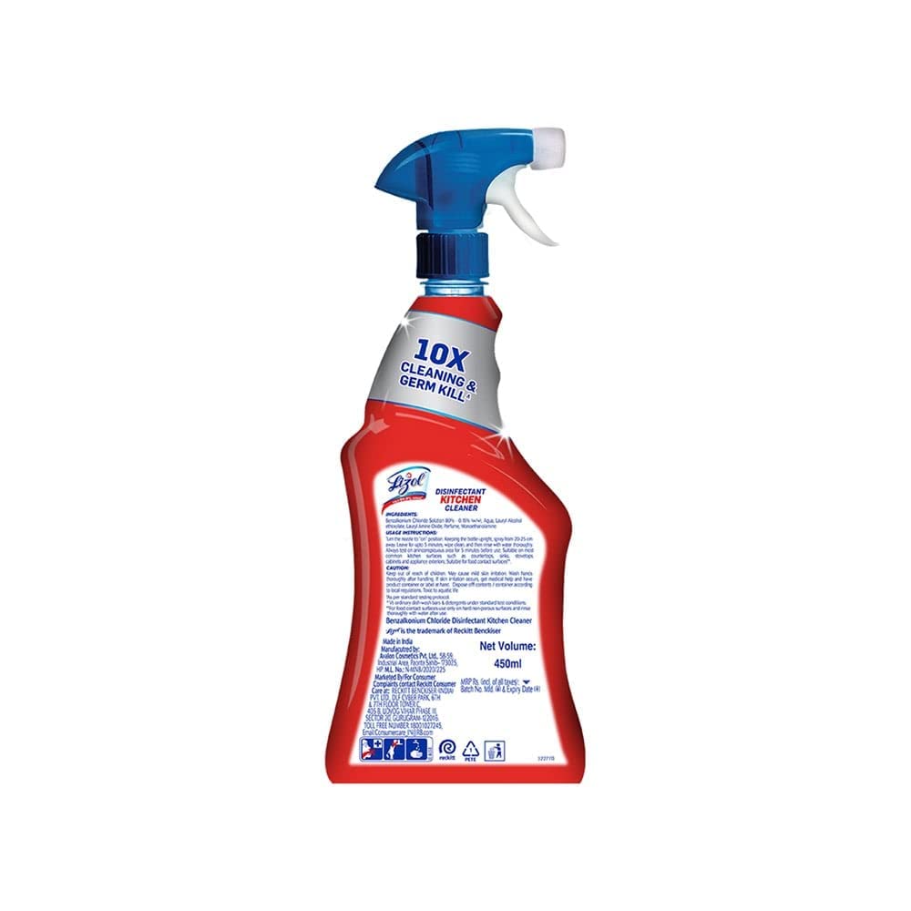Lizol Disinfectant Surface & Floor Cleaner Liquid, Citrus Scent - 625ml (Pack of 2) | Lizol Kitchen Cleaner Spray - 450ml | Kills 99.9% Germs | Ideal for Home, Kitchen, Bathroom & Office Cleaning