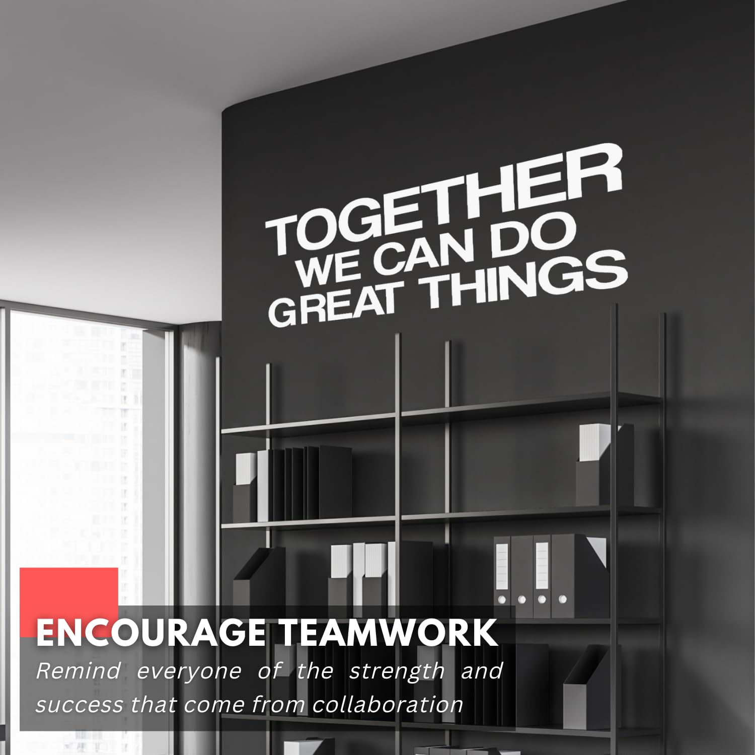 Large 'Together We Can Do Great Things' Vinyl Wall Decal - Inspirational Office Decor, Motivational Work Wall Art, Teamwork Quote Business Sign - Perfect for Office, Home Office, Conference Rooms & Workspace Motivation
