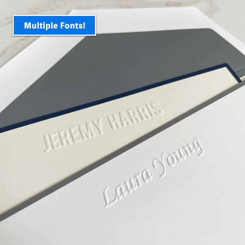 Custom Embossed Flat Cards - Personalized Stationery for Weddings, Invitations & Greeting Cards - Elegant Monte Design for Special Occasions