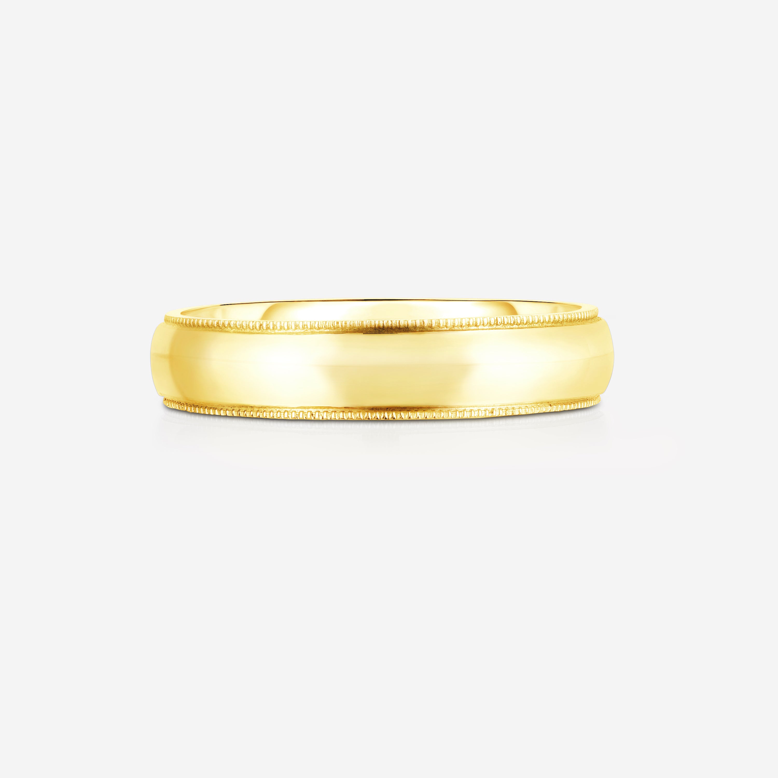 5mm Milgrain Comfort Fit Wedding Band for Men & Women - Elegant & Durable Solid Gold Ring for Engagement, Anniversary & Special Occasions