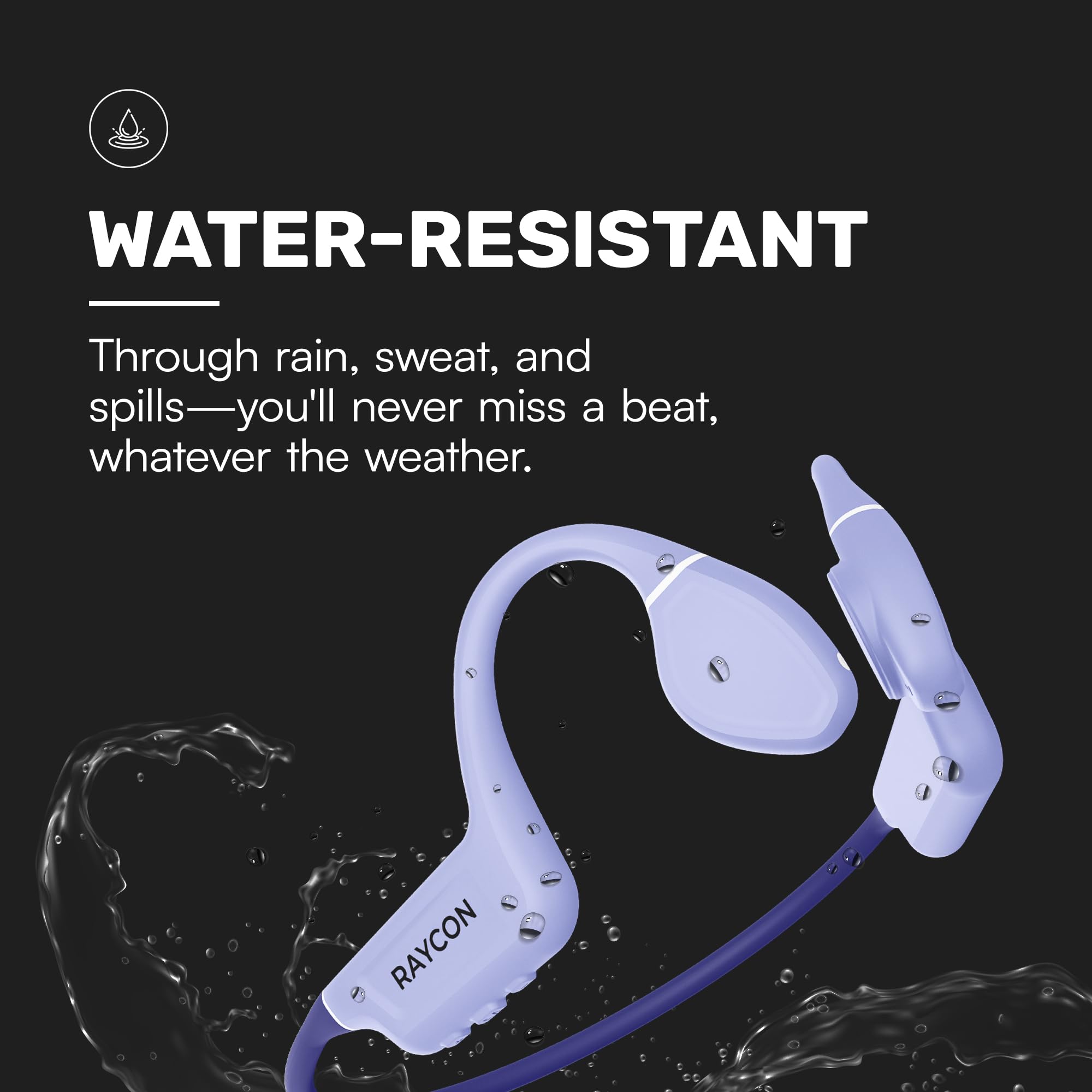 Raycon Bone Conduction Headphones - Open-Ear Bluetooth Sports Earbuds with Mic, IPX68 Waterproof for Running, Cycling & Workouts - 13 Hour Playtime, Sweatproof & Secure Fit - Perfect for Gym, Jogging & Outdoor Activities (Gray)