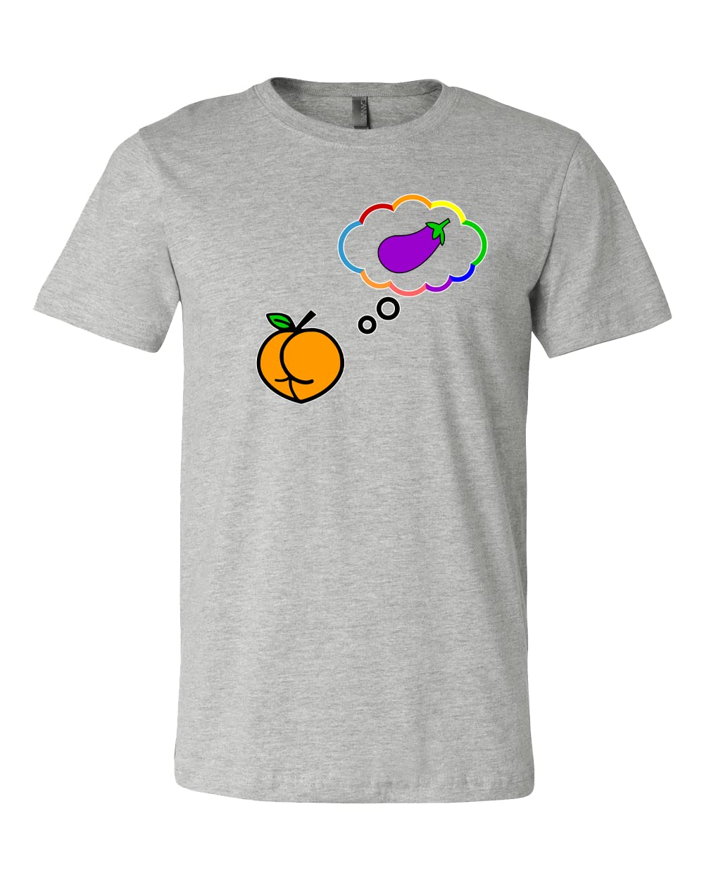 Funny LGBTQ Pride T-Shirt - Peach & Rainbow Design, Gay Pride Tee for Men & Women, Perfect Gift for LGBTQ Community - Wear to Pride Parades, Parties & Celebrations