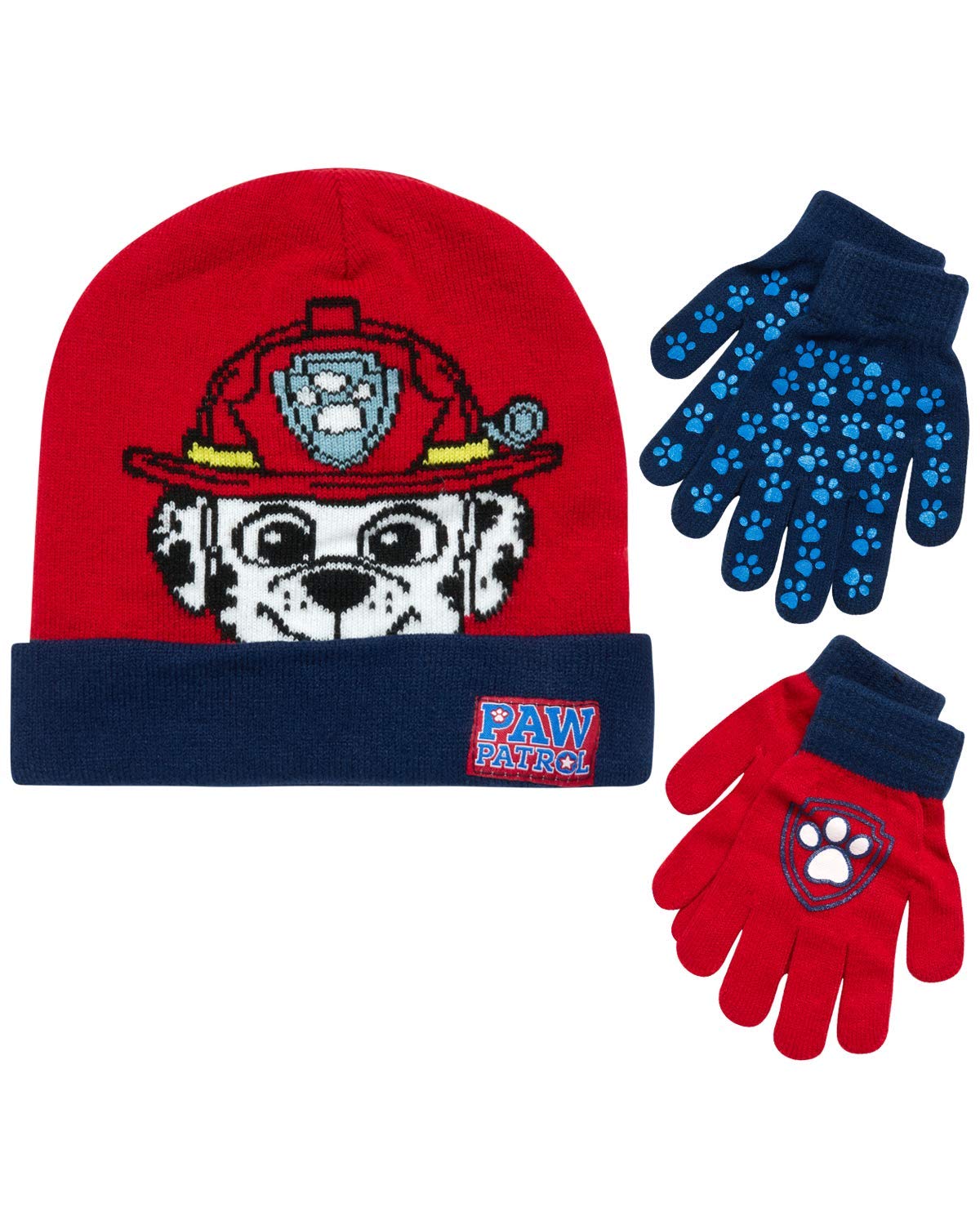 Paw Patrol Winter Hat and Gloves Set for Toddler Boys - 2 Pairs of Mittens - Nick Jr. Kids' Cold Weather Accessories for Outdoor Play & Snow Day Adventures
