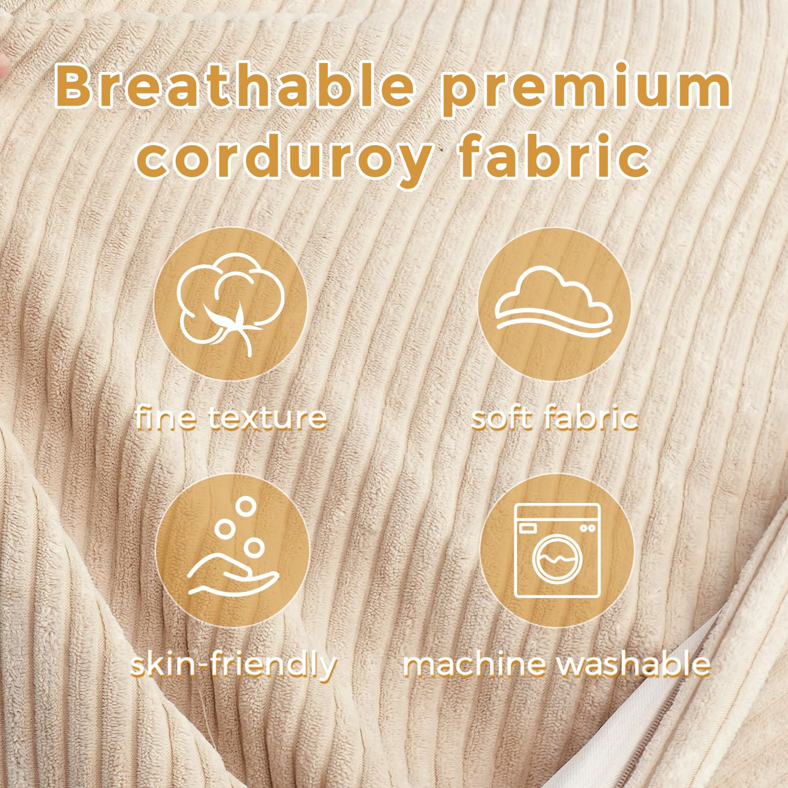 MAXYOYO Oversized Bean Bag Chair Bed for Adults - Convertible Floor Mattress & Lounge Chair - Soft Beige Fabric for Living Room, Bedroom & Game Room Relaxation