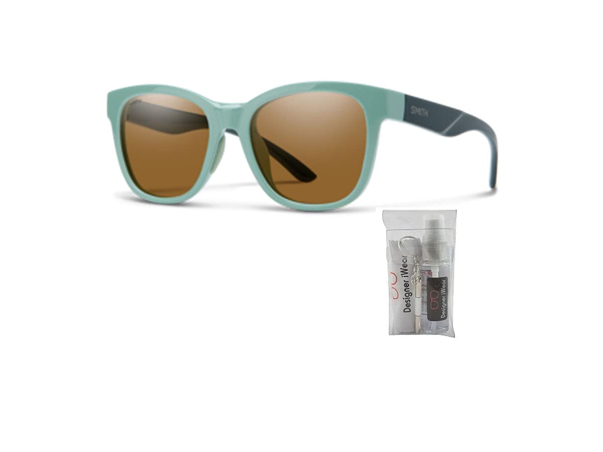 SMITH Women's Caper/S Rectangular Sunglasses with UV Protection - Stylish Designer Eyewear Bundle Including iWear Cleaning Kit | Perfect for Outdoor Activities, Beach, Driving & Fashion Accessories