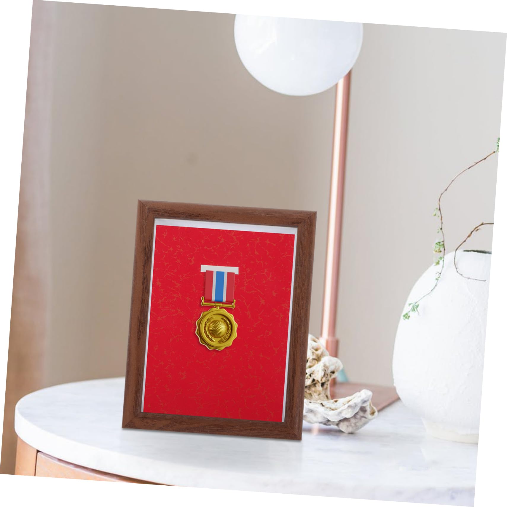 Premium Wooden Medal Display Case - Sports Award Holder & Photo Frame for Trophies, Badges, and Ribbons - Perfect for Showcasing Achievements in Home, Office, or Gym Decor