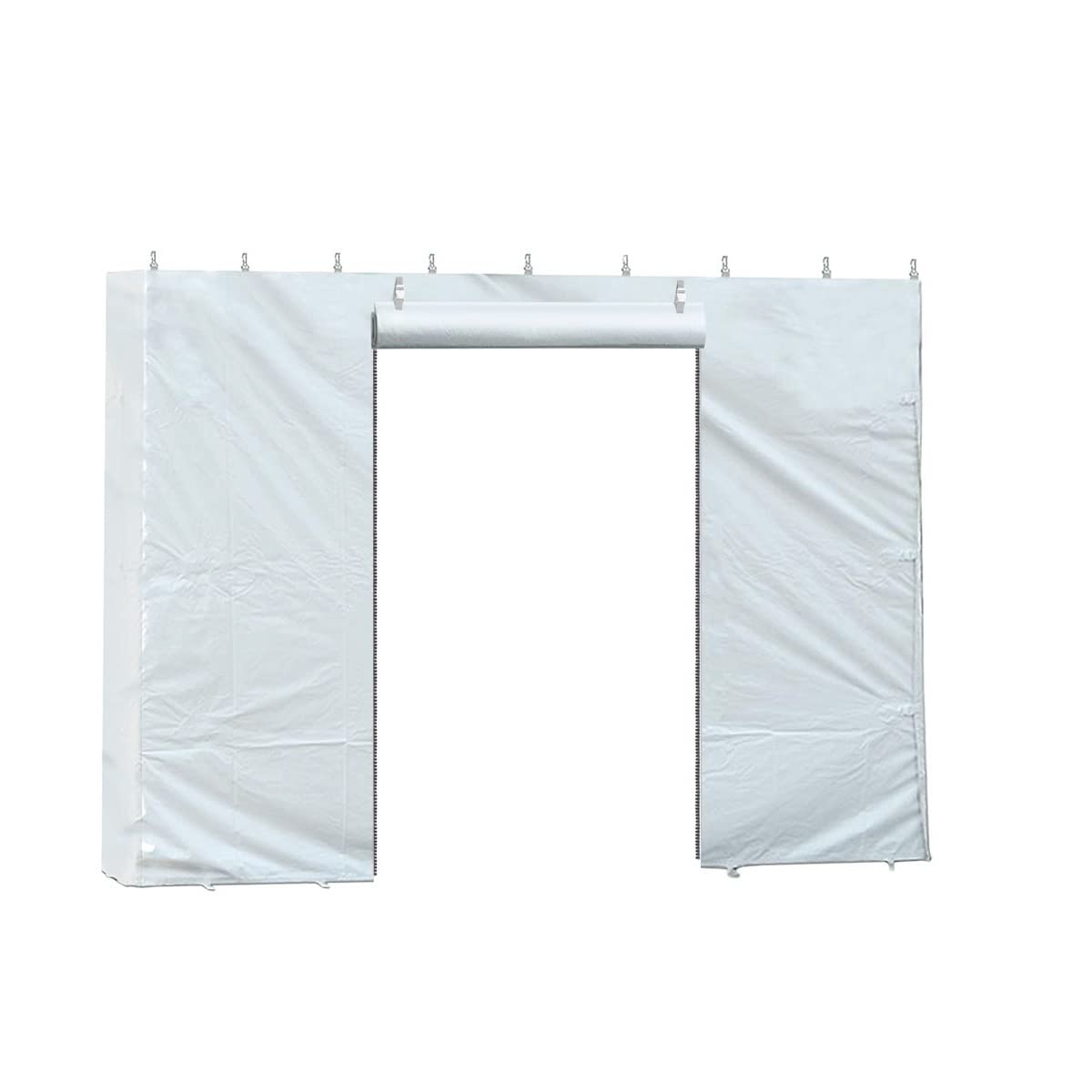 8' x 15' Party Canopy Tent Sidewall with Zipper - Translucent PVC Vinyl Material for Outdoor Events, Weddings & Commercial Tents - Includes Clips & Grommets (Tent Not Included) - Perfect for Backyard Parties, Festival Booths & Camping Shelters