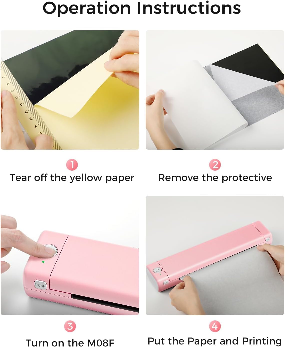 Phomemo Wireless Thermal Printer - Portable Inkless Printer for Travel & Office, Bluetooth Compatible with iPhone Android Laptop, Supports 8.5