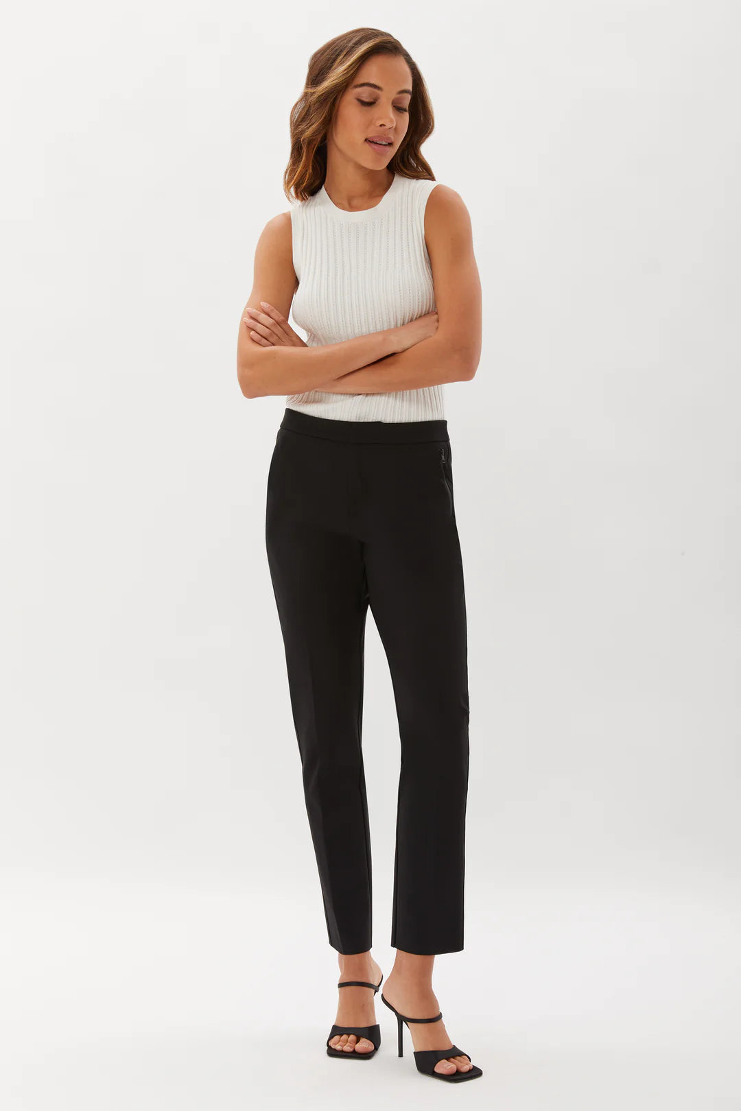 Cupertino Straight Leg Pants for Women - High Waist Office Trousers, Comfortable Work Pants for Business Casual & Professional Wear