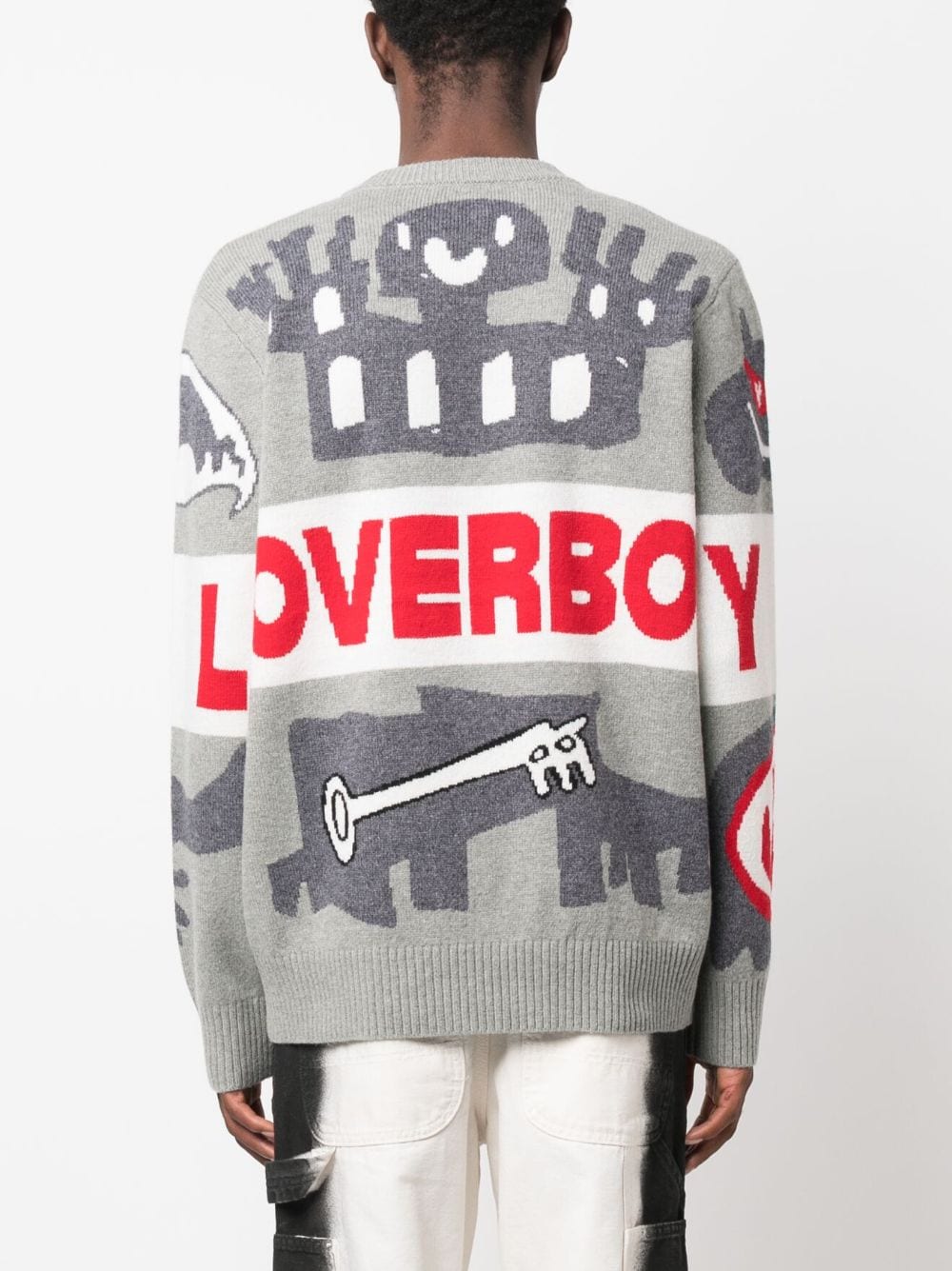 CHARLES JEFFREY LOVERBOY Grey PRE Sweater for Men - Trendy Oversized Knit Pullover for Casual Wear & Street Style Fashion
