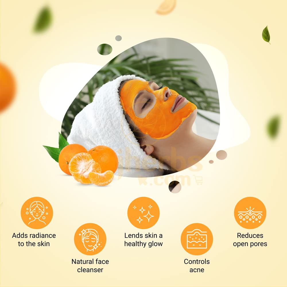 Gulmohar 100% Pure Orange Peel Powder for Skin Care & Brightening - 100g | Natural Face Exfoliator for Glowing Skin, Acne Treatment & Dark Spot Removal