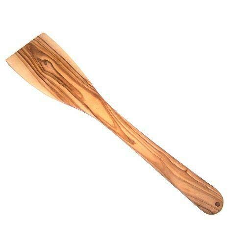 Premium Olive Wood Handcrafted Curved Spatula - 13 Inch Kitchen Utensil for Cooking & Baking | Natural Wooden Turner for Non-Stick Pans | Ideal for Flipping Pancakes, Eggs & Sauteing Vegetables