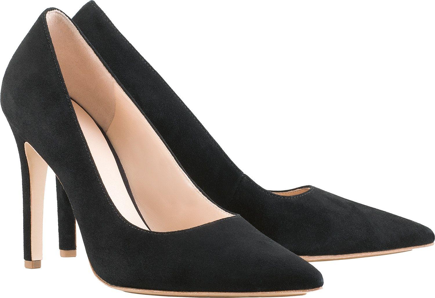 HOGL Women's Black Suede Stiletto Heels - Pointed Toe High Heel Pumps for Party, Wedding & Evening Wear - Comfortable Dress Shoes for Women