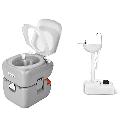 **YITAHOME 5.8 Gallon Portable Toilet & 17L Hand Washing Station - Lightweight RV Potty & Camping Sink for Outdoor Adventures, Travel, Boating, Hiking & Emergency Preparedness**    *(Use Cases: Perfect for camping trips, RV travels, boating excursions, hiking adventures, emergency kits, and off-grid living.)*