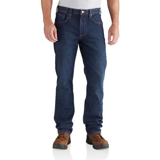 Men's Rugged Flex Relaxed Straight Leg Jeans - Comfortable Stretch Denim Pants for Casual Wear & Outdoor Activities | Durable Workwear & Everyday Style