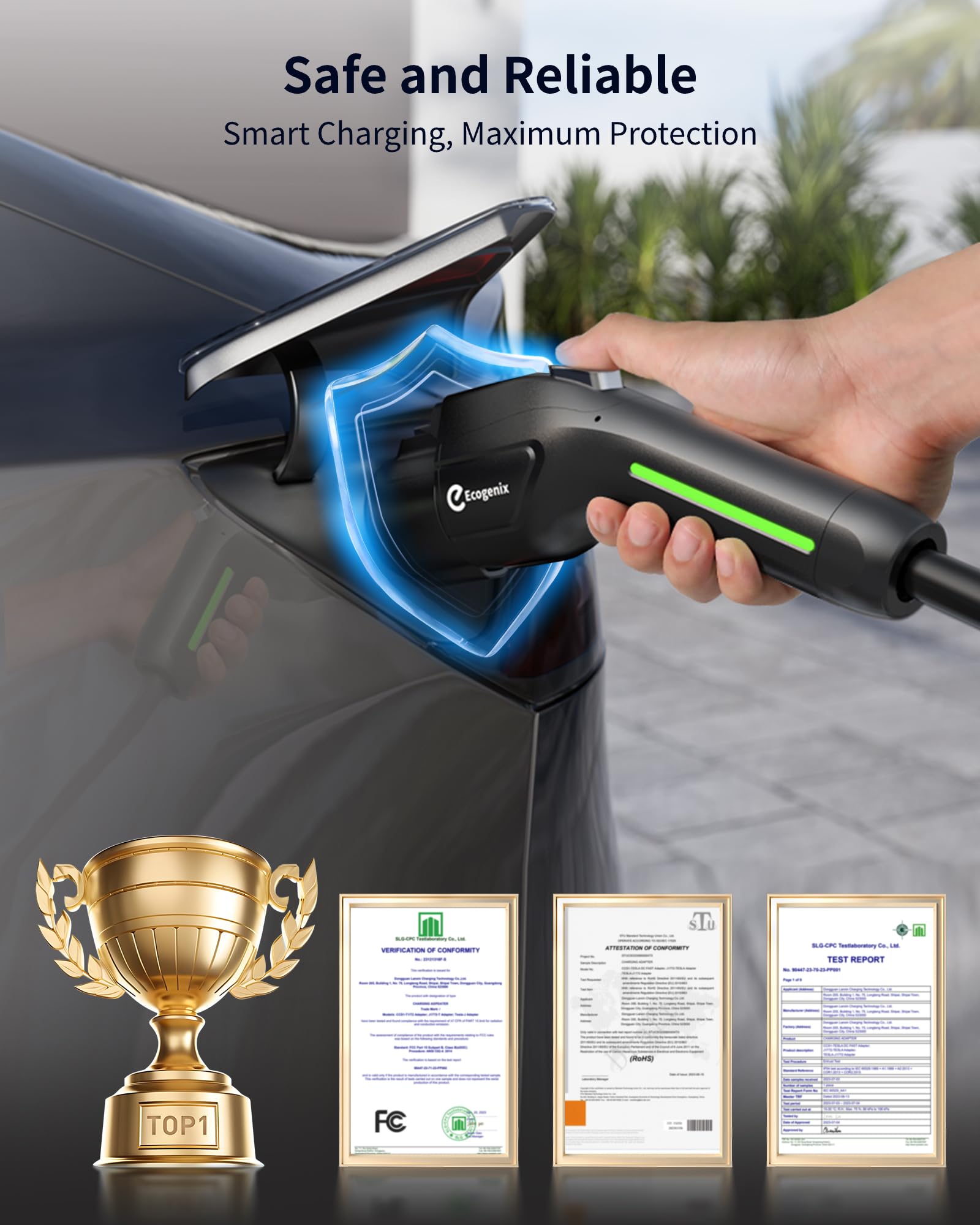 2025 Level 2 EV Charger (32Amp, 240V, NEMA 14-50P) - Portable Fast Charging Station with 25ft Cable & Holder | Smart Scheduled Charging | Compatible with All J1772 EVs & Hybrid Cars | Perfect for Home, Garage & Road Trips | Fast Charging Solution for Tesla, Nissan Leaf, Chevy Bolt & More