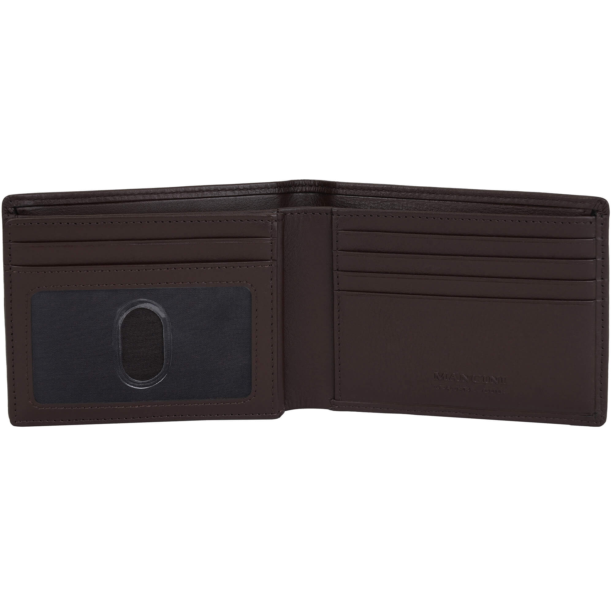 Mancini Sonoma RFID Blocking Secure Center Wing Wallet for Men - Slim Minimalist Bifold Credit Card Holder for Travel, Business & Everyday Use