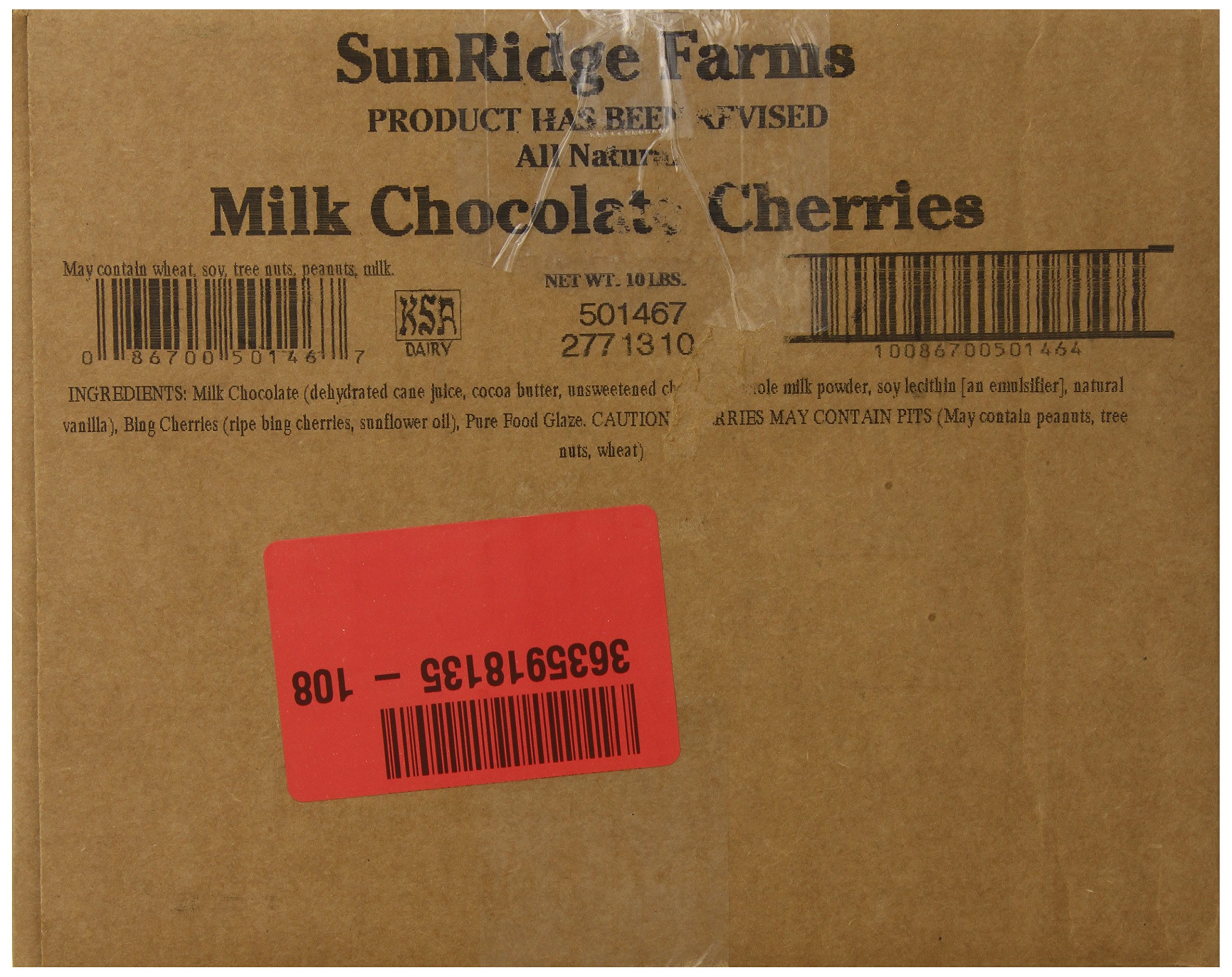 Sunridge Farms Milk Chocolate Covered Cherries - 10 Pound Bulk Candy for Gifts, Parties & Desserts | Gourmet Chocolate Treats for Holidays, Weddings & Corporate Events