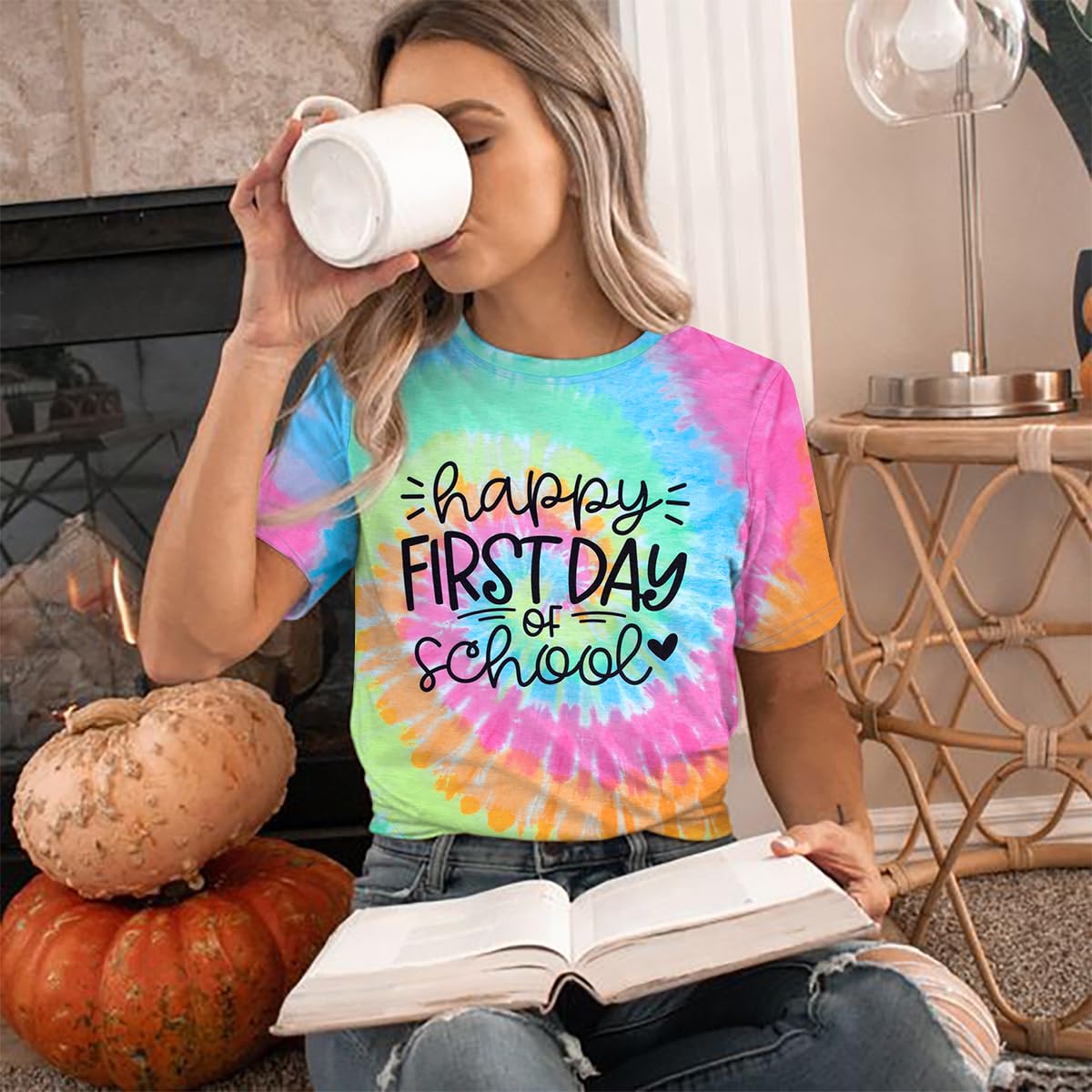 First Day of School Shirt for Women - Cute Teacher Life T-Shirt - Back to School Gift Tee for Teachers & Students - Perfect for Classroom, School Events & Teacher Appreciation