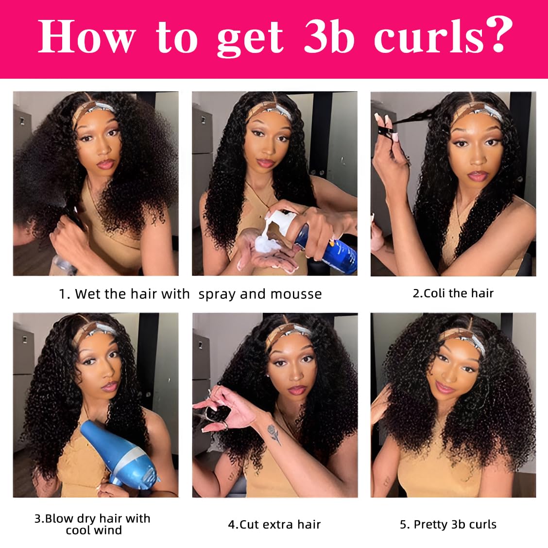 28 Inch Kinky Curly Human Hair Headband Wig for Black Women - Glueless No Lace Front Wig 150% Density (100% Human Hair) - Perfect for Daily Wear, Parties & Protective Styling