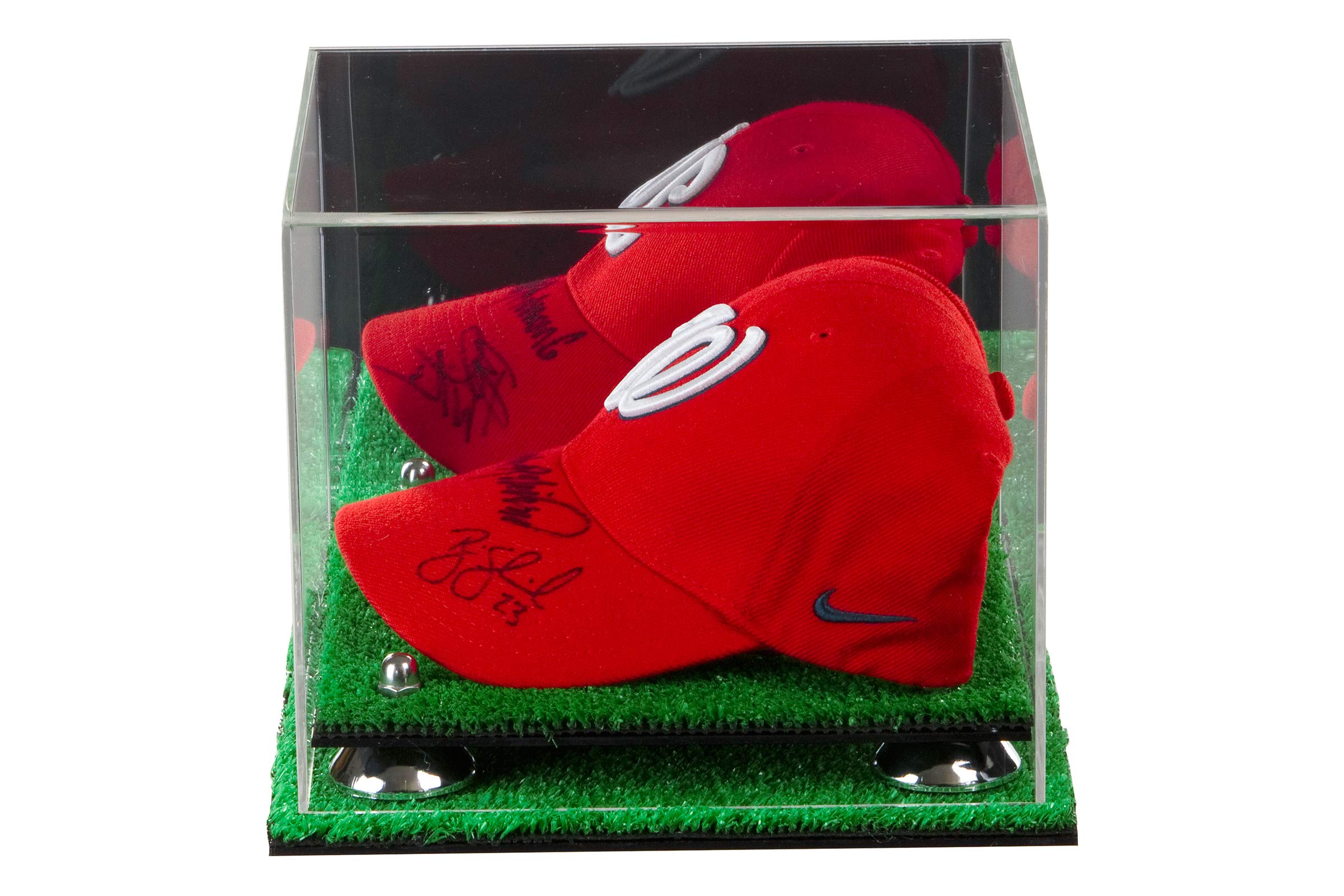 Premium Acrylic Display Case with Turf Base - Clear Showcase for Collectibles, Jewelry & Miniatures | Perfect for Retail Stores, Home Decor & Office Displays