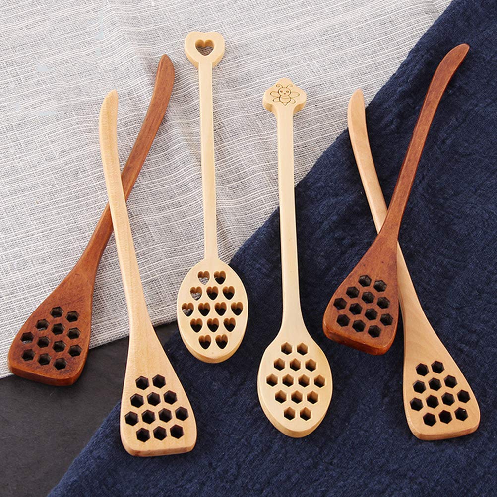 2 Pcs Wooden Coffee Stirring Sticks - Hollow-Out Design for Perfect Mixing of Coffee, Milk & Honey - Ideal for Home, Cafe & Office Use