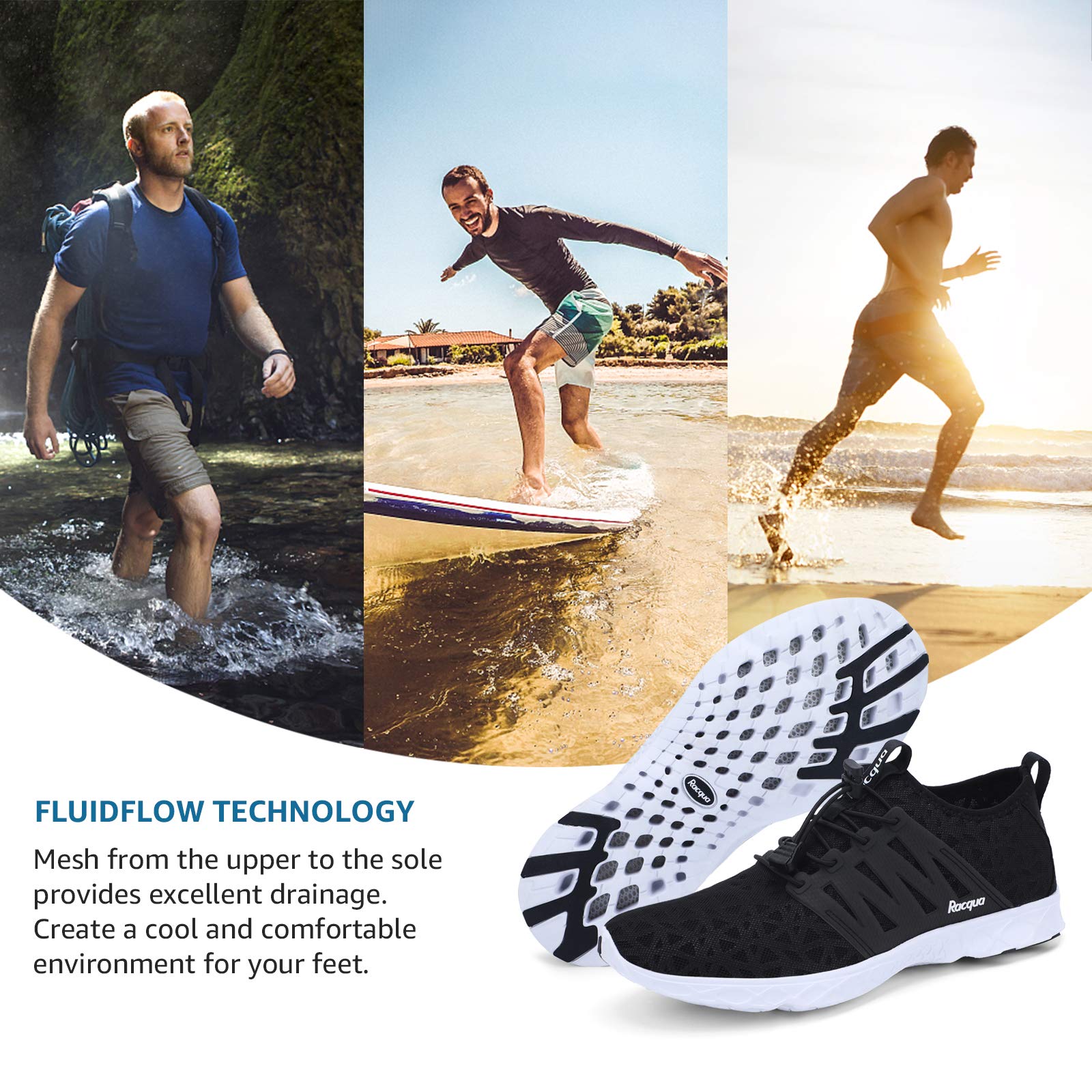 Racqua Unisex Breathable Mesh Water Shoes for Men & Women – Perfect for Swimming, Beach, Surfing & Water Sports