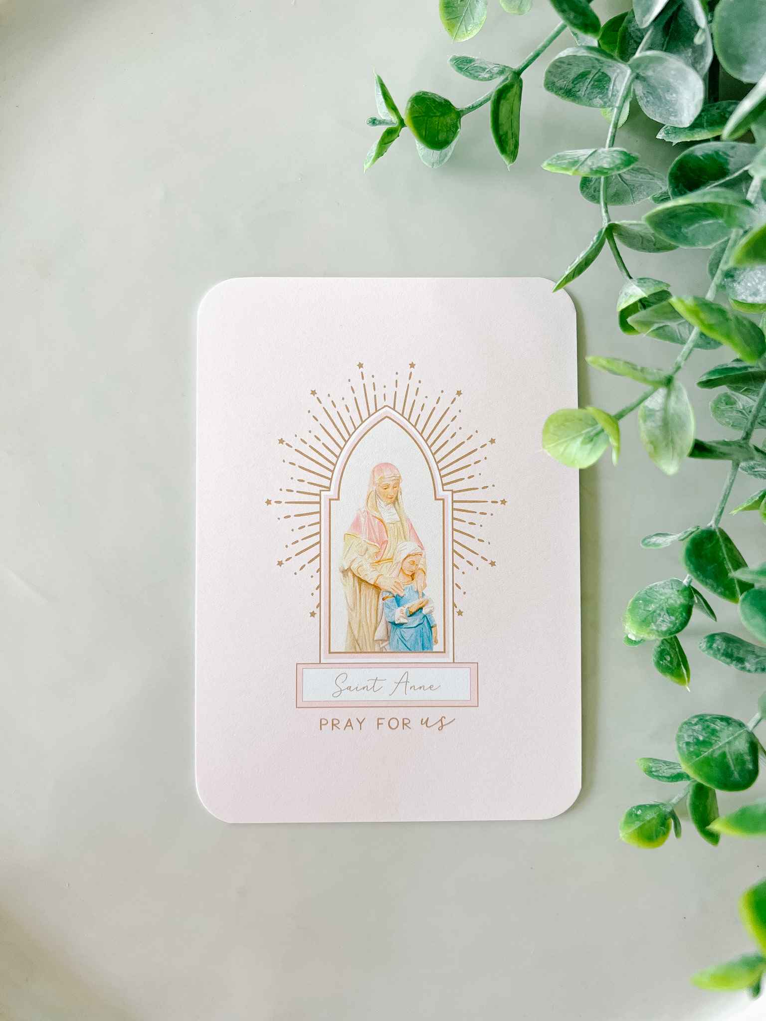 St. Anne Prayer Card - Religious Devotional Card for Catholic Faithful - Perfect for Prayer, Meditation & Gift Giving