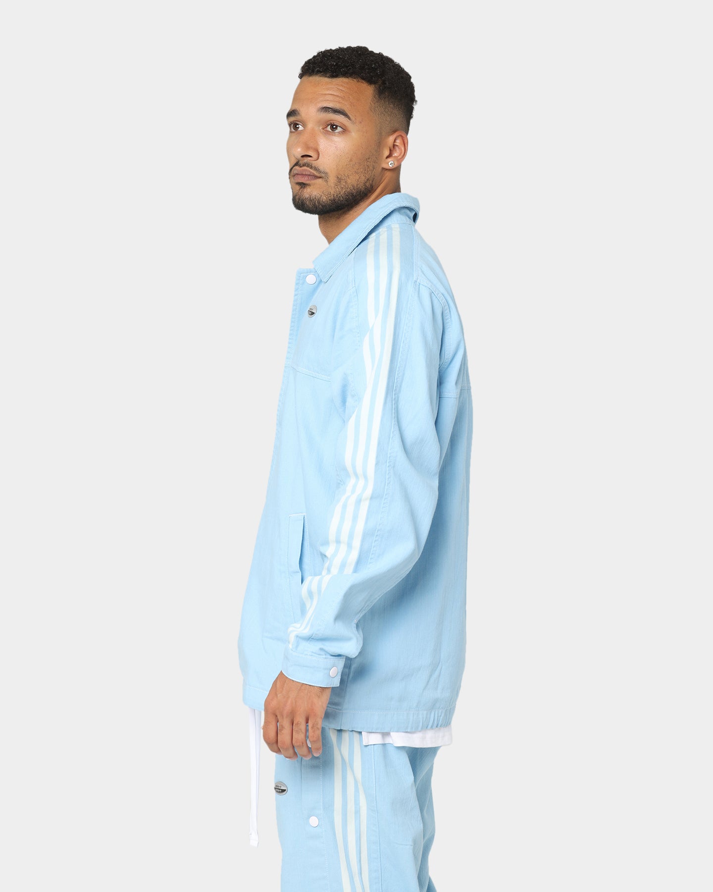 Adidas Denim Jacket for Men - Light Blue Wash Casual Jacket with Classic Logo | Perfect for Streetwear, Outdoor Activities & Everyday Fashion