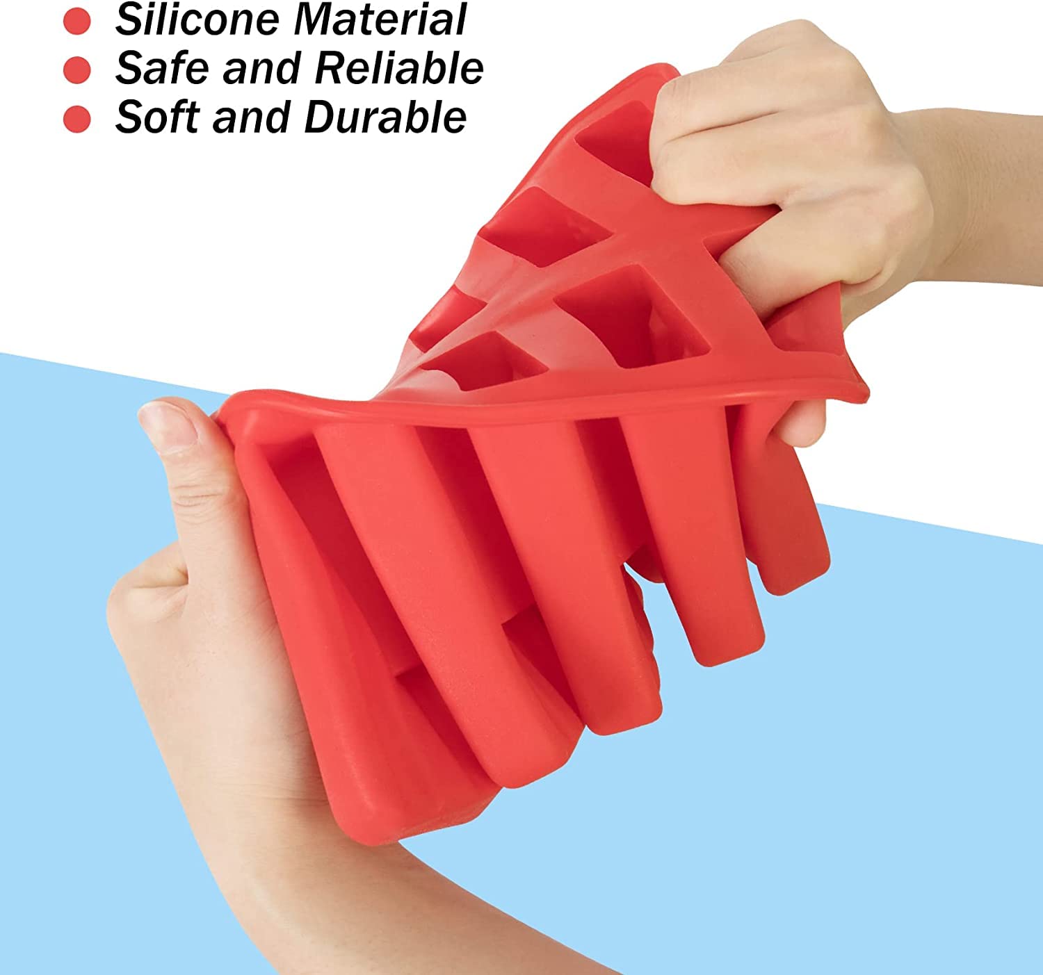 BPA-Free Silicone Popsicle Molds Set - 10 Cavity Homemade Ice Pop Maker with 50 Sticks, 50 Bags & Funnel | Perfect for Summer Treats, Kids Snacks, Party Favors & Healthy Frozen Desserts