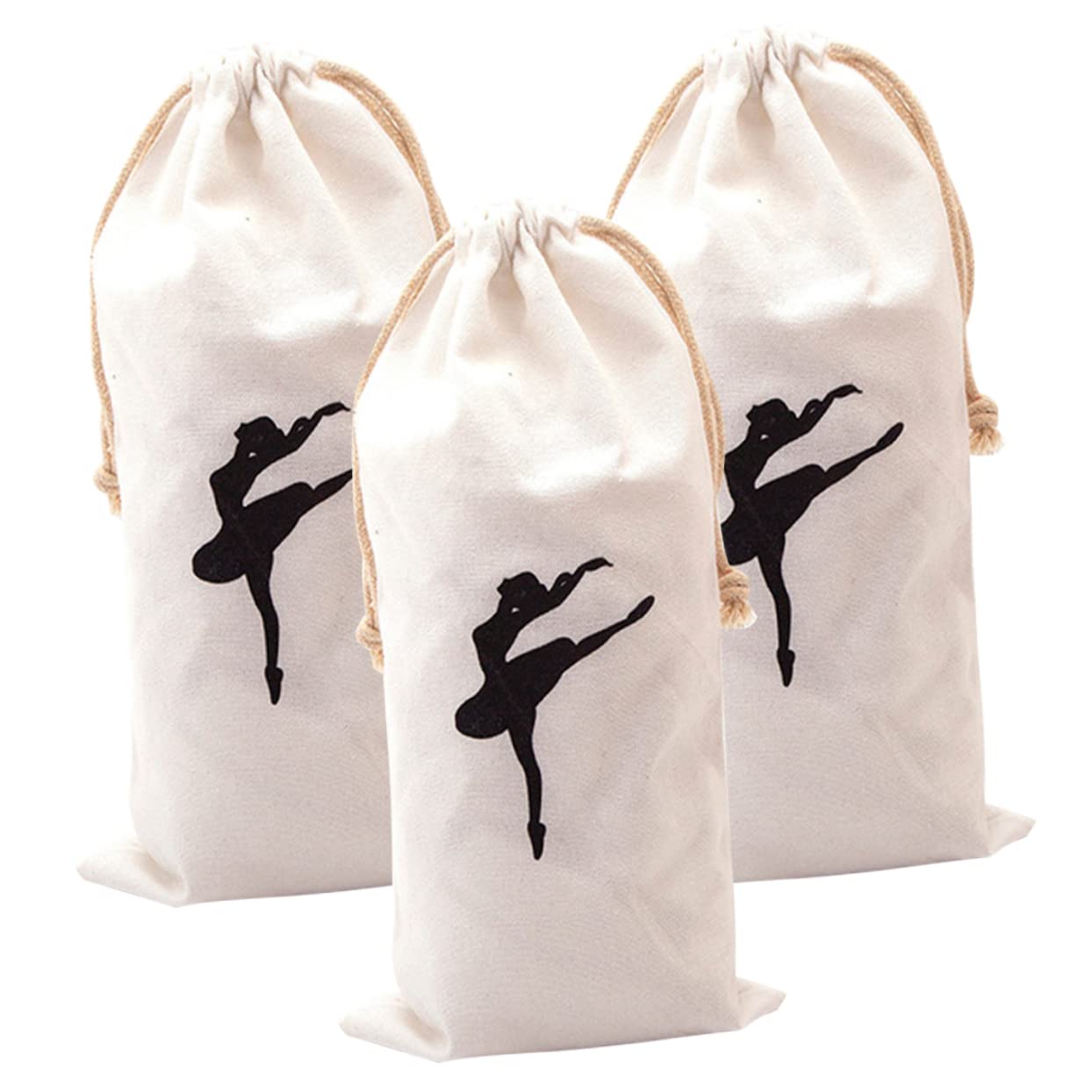 GAROZATION 12 Pack Cotton Ballet Shoe Bags - Breathable Dance Shoe Organizer for Sneakers & Ballet Shoes - Perfect for Dance Classes, Gym & Travel (Pink)