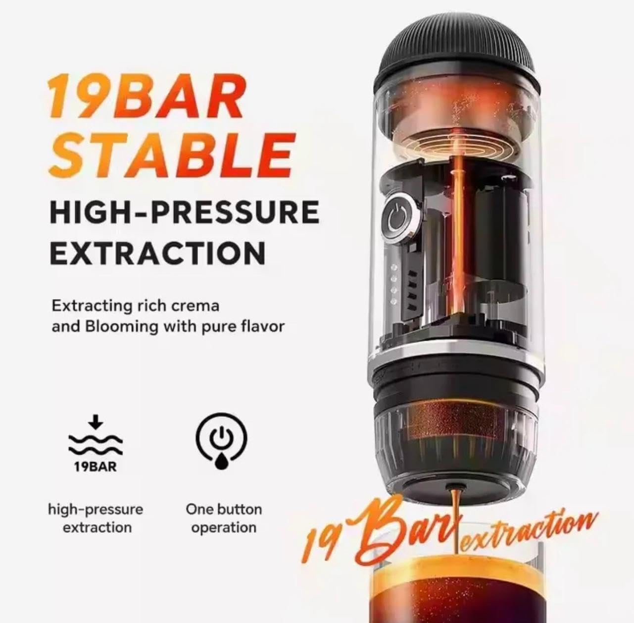 Portable Coffee Maker for Camping, Travel & Car - Compact Espresso Machine with Pods - Small French Press & Capsule Coffee Machine for Home, Office & Outdoor Adventures