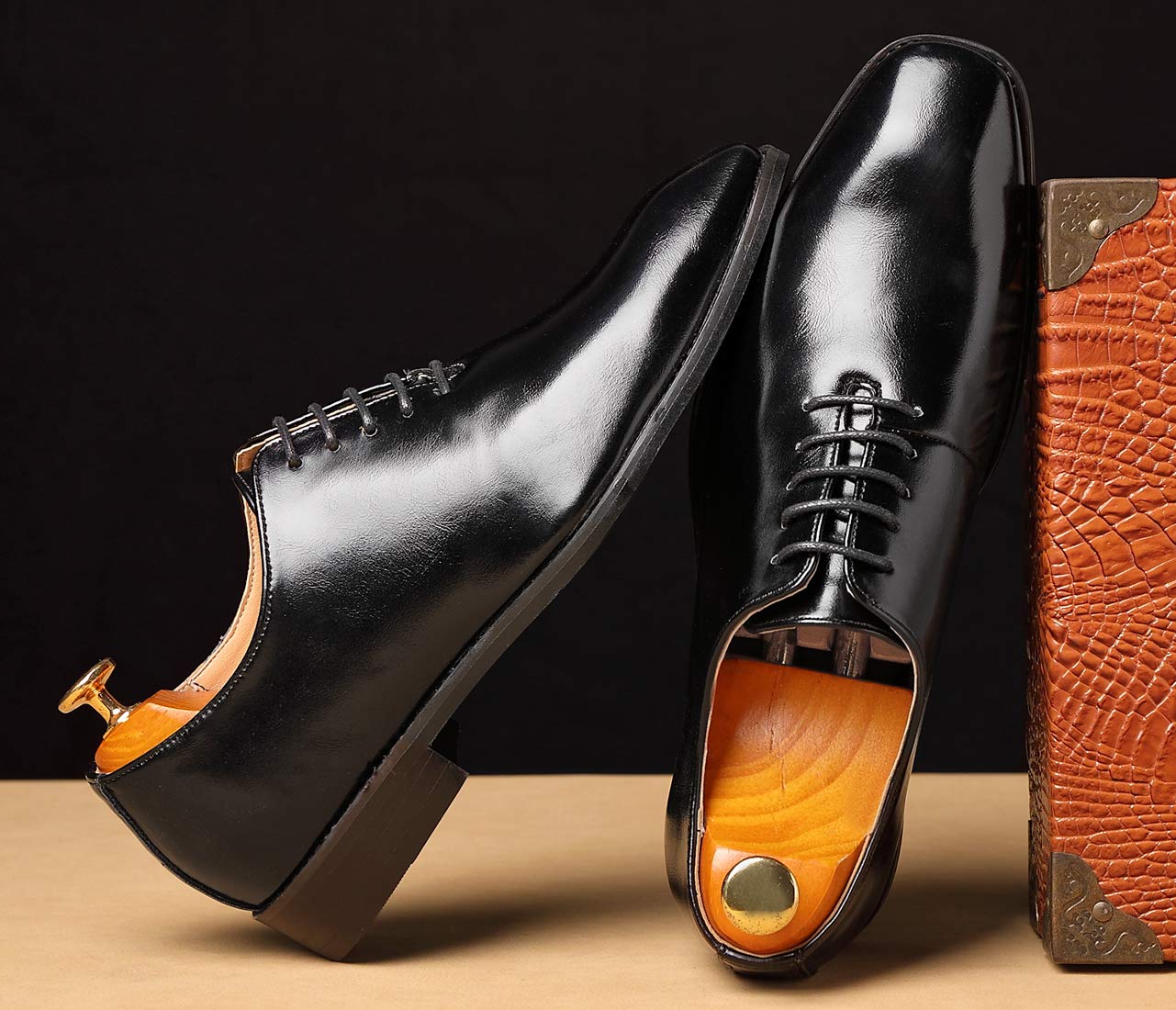 Premium Men's Dress Shoes - Wholecut Oxford Formal Leather Lace Up Shoes for Business & Wedding | Classic Office & Special Occasion Footwear