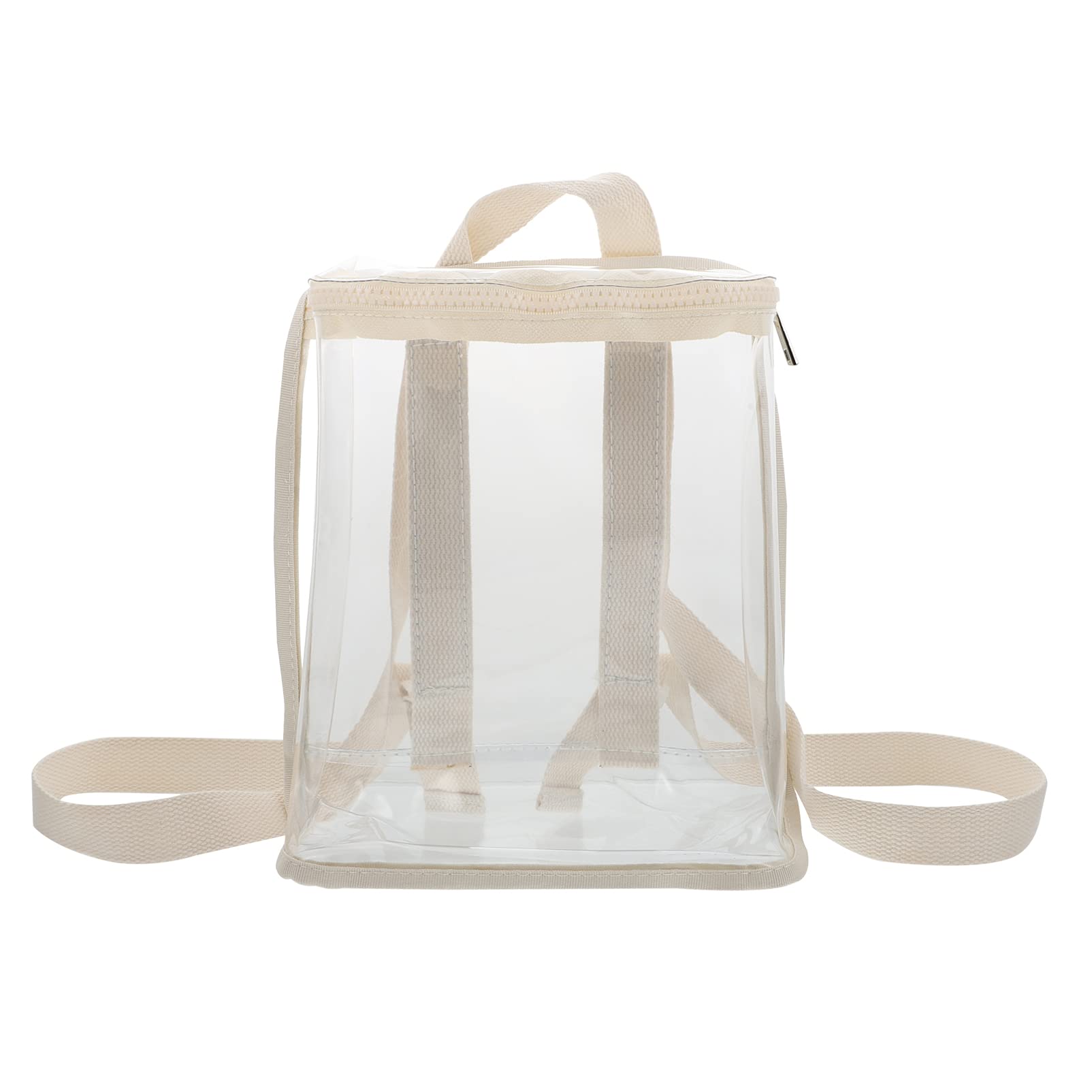 Amosfun Clear Transparent Backpack - Korean Style See-Through School Bag for College, Work, Beach & Travel - Waterproof Storage Bag for Women, Girls, Preschool Kids - Perfect for School Supplies, Gym Clothes & Daily Essentials