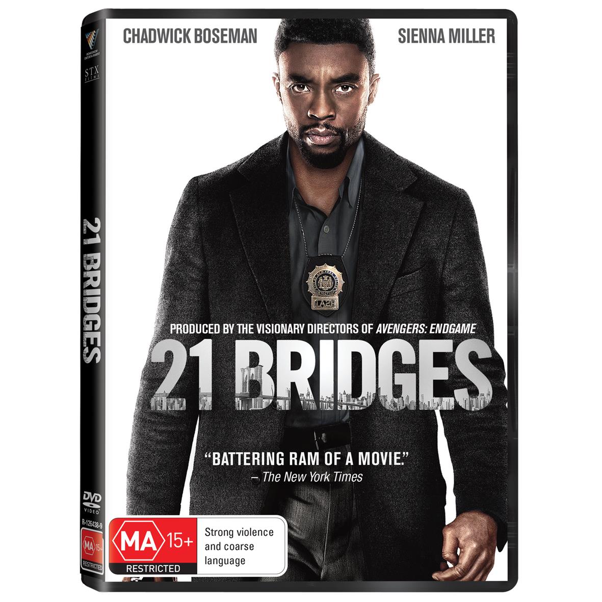 21 Bridges (2019) - Blu-ray DVD Movie - Action Thriller Starring Chadwick Boseman - Perfect for Movie Nights & Action Film Fans