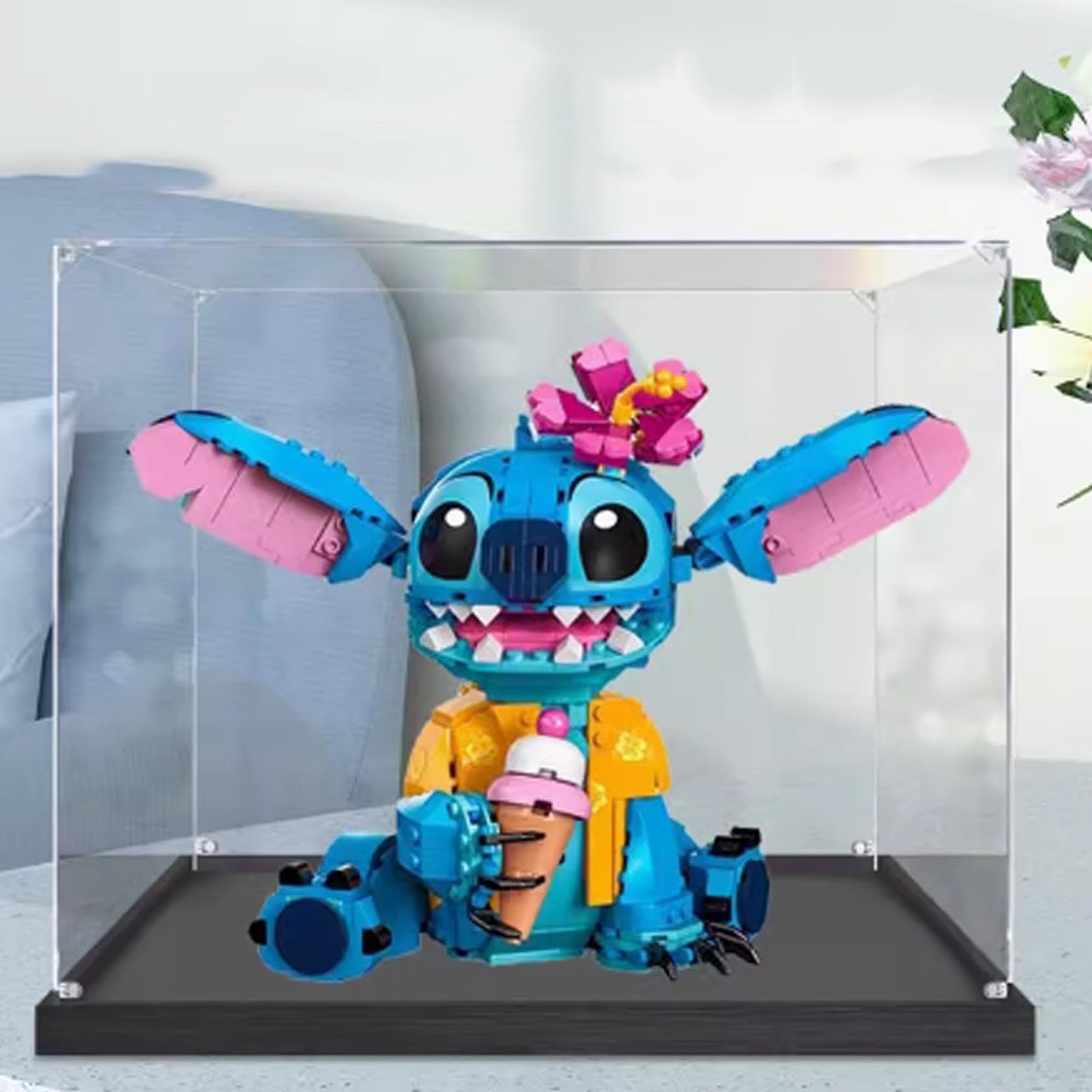 Acrylic Display Case for Lego 43249 Stitch - Dustproof Transparent Storage Box (Model Not Included) - 2mm Black Base - Perfect for Collectors & Gift Presentation
