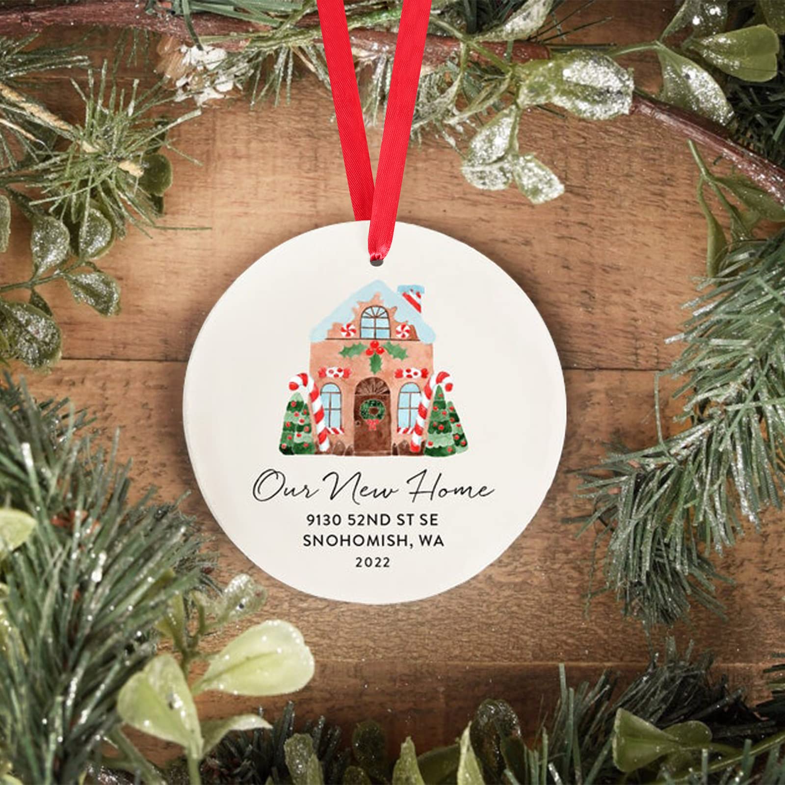 Personalized New House Ornament - Custom Home Decor for Christmas Tree & Housewarming Gifts - Unique Homeowner Present for Holiday Decorations & New Home Celebrations - Perfect for Christmas Decor, Housewarming Parties & First Home Gifts