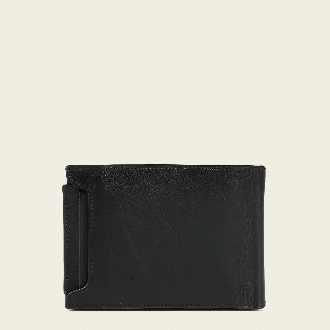 Premium Cuadra Black Classic Moreleti Exotic Leather Bifold Wallet for Men – Stylish & Durable RFID Protection – Perfect for Everyday Use, Travel & Business Gifts