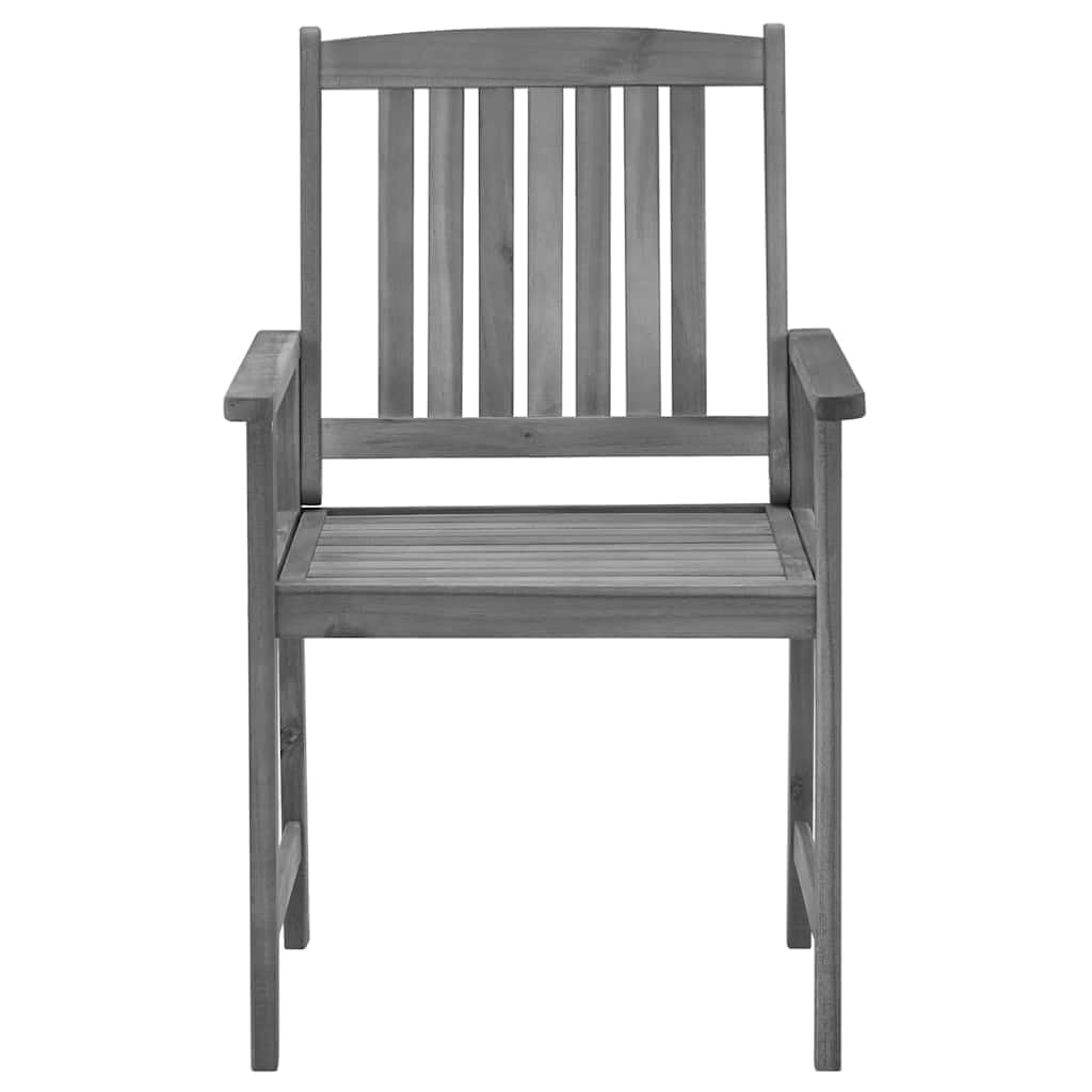 vidaXL 2-Piece Solid Acacia Wood Patio Chairs Set with Cushions - Gray Wash Finish Outdoor Furniture - Durable Farmhouse Style Seating for Garden, Deck, Poolside & Backyard Relaxation
