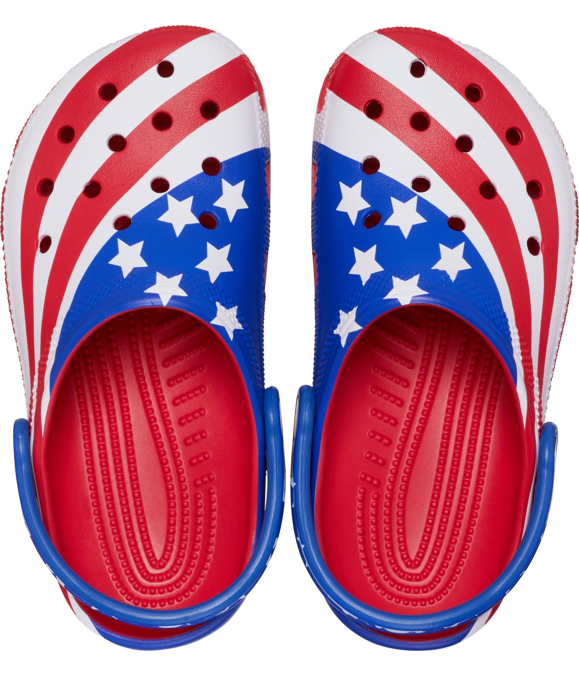 Crocs Unisex Kids Classic American Flag Clogs - Comfortable Slip-On Water Shoes for Toddler, Little Kid & Big Kid - Perfect for Beach, Pool, Backyard & Casual Wear