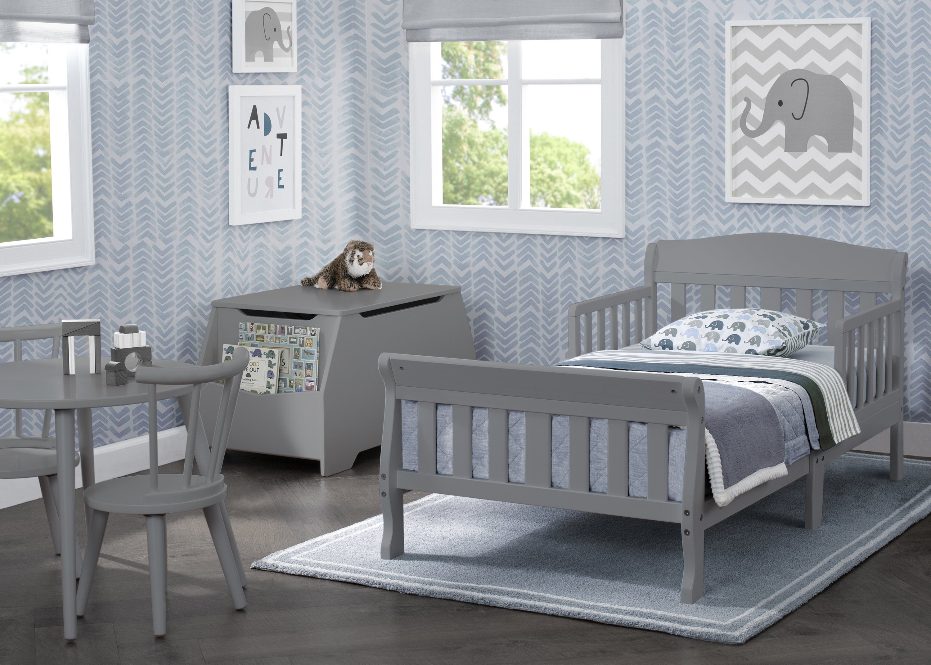 Canton Toddler Bed for Kids - Safe & Comfortable Wooden Toddler Bed with Guardrails | Perfect for Nursery, Daycare & Transitioning from Crib to Big Kid Bed