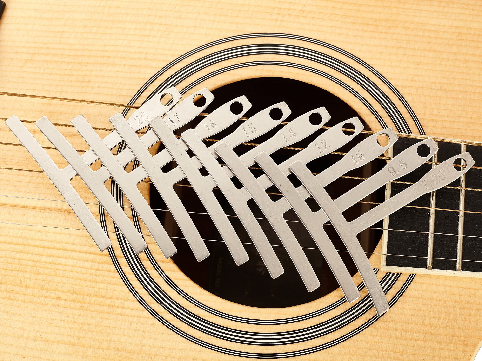 MIECOO 19PCS Professional Guitar Repair Tool Kit - Includes 8 Inch Fret Leveling Beam, 9 Understring Radius Gauge, Fret Crowning File, String Action Ruler, Fretboard Guard, Screwdriver & Sandpapers | Perfect for Guitar Maintenance, Setup & DIY Repairs at Home or Studio